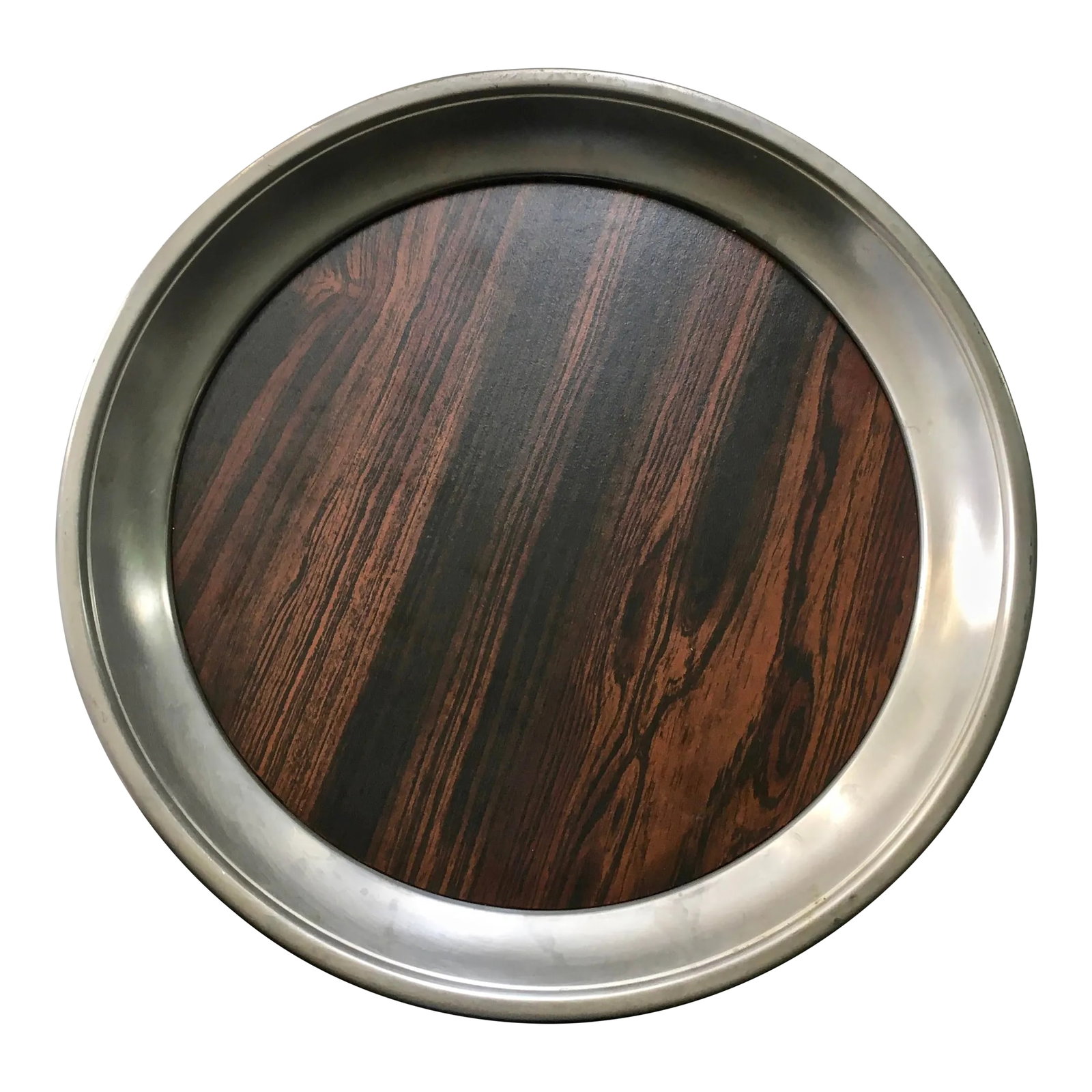 1960s F. B. Rogers Provincetown Pewterlite & Faux Rosewood Tray (1 of 13)