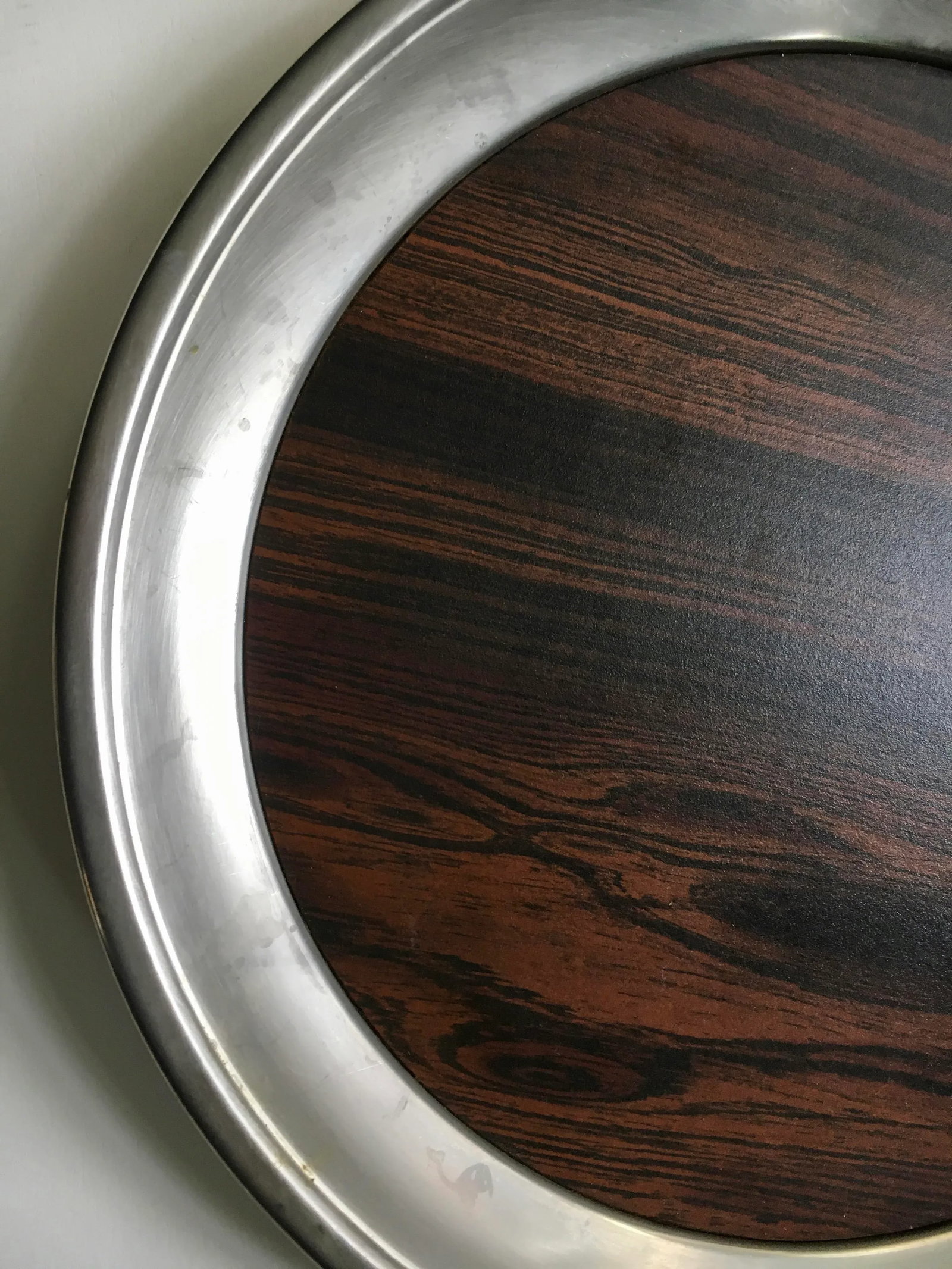 1960s F. B. Rogers Provincetown Pewterlite & Faux Rosewood Tray - 7