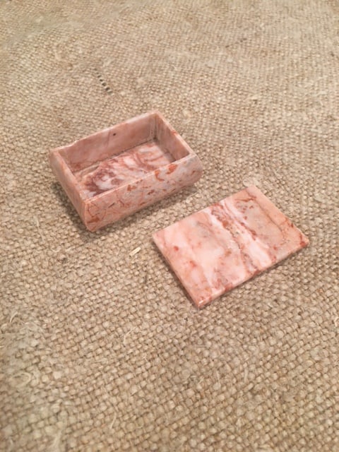 Mini Pink Marble Lidded Box - 2