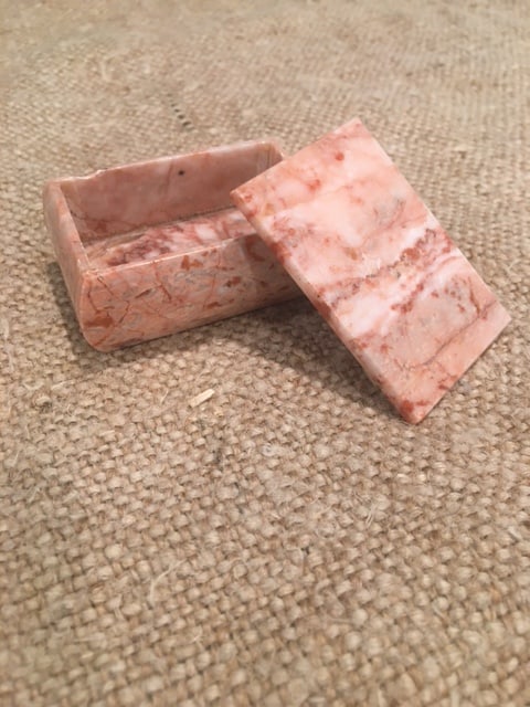 Mini Pink Marble Lidded Box - 3