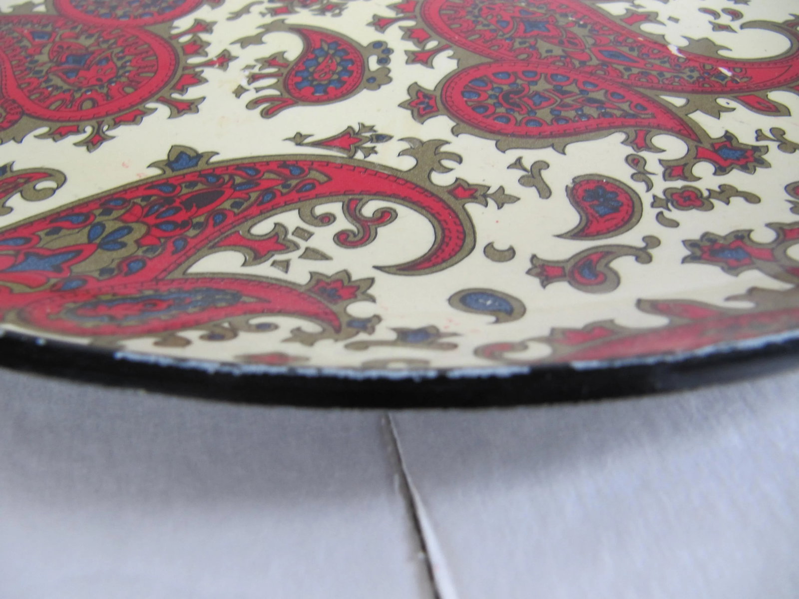 Vintage Red Paisley Tray - 5