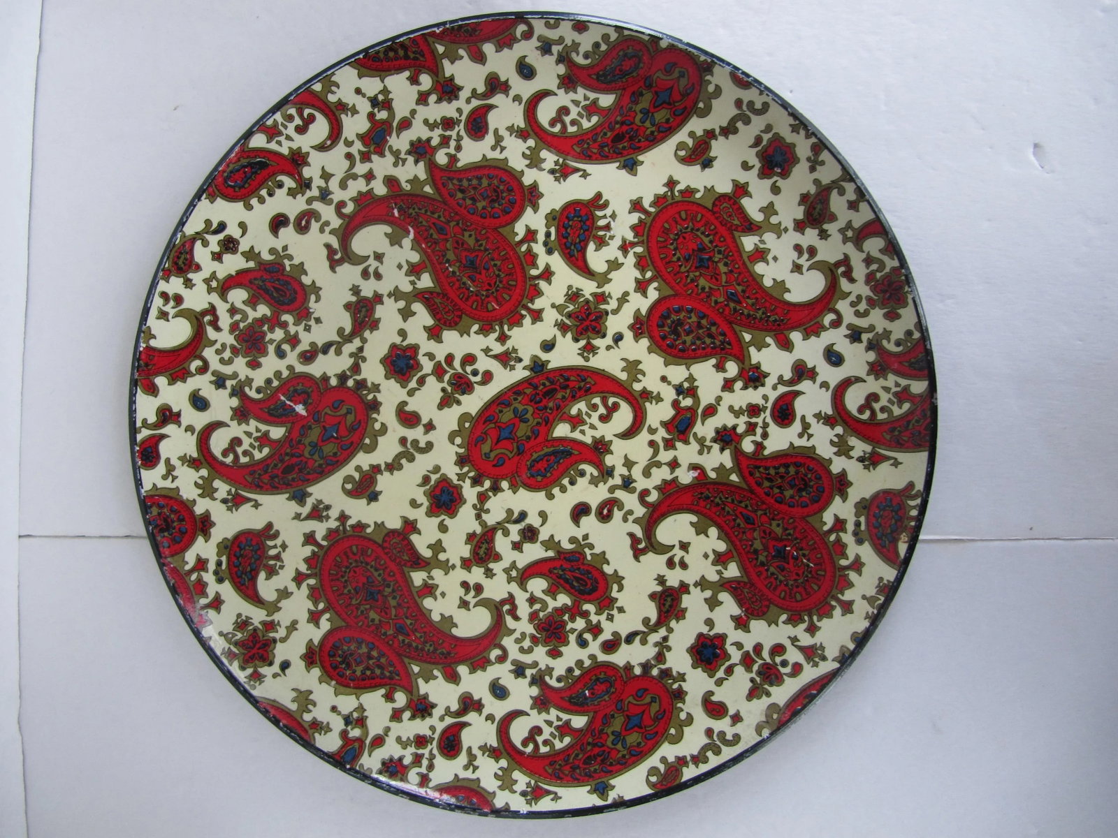 Vintage Red Paisley Tray - 6