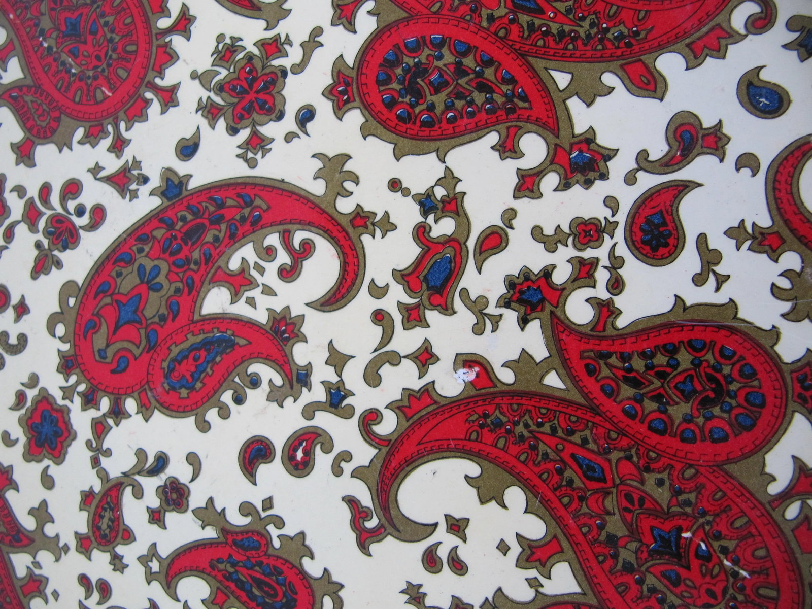 Vintage Red Paisley Tray - 7
