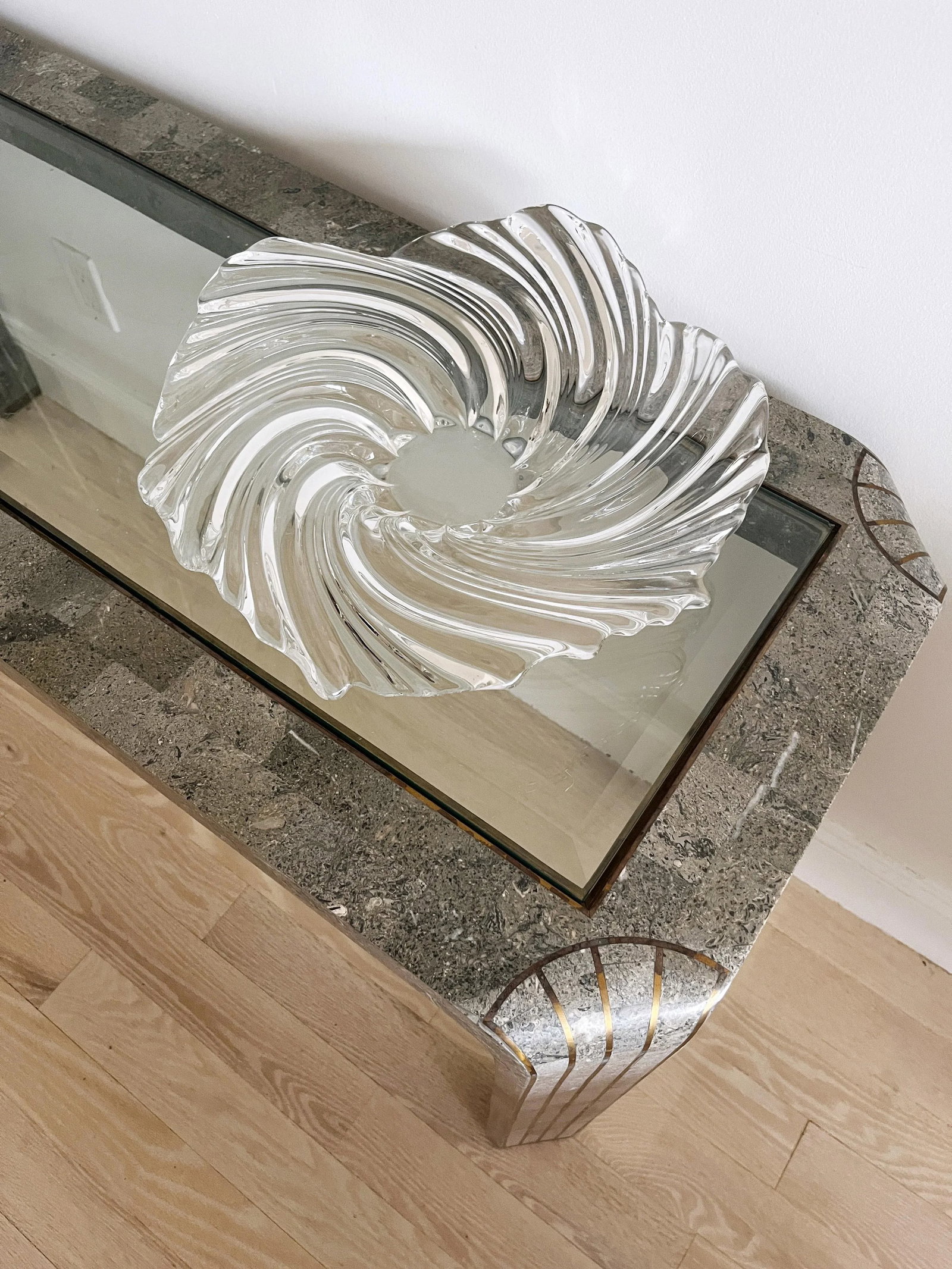 Vintage Mikasa Belle Epoque Swirl Crystal Low Bowl - 5