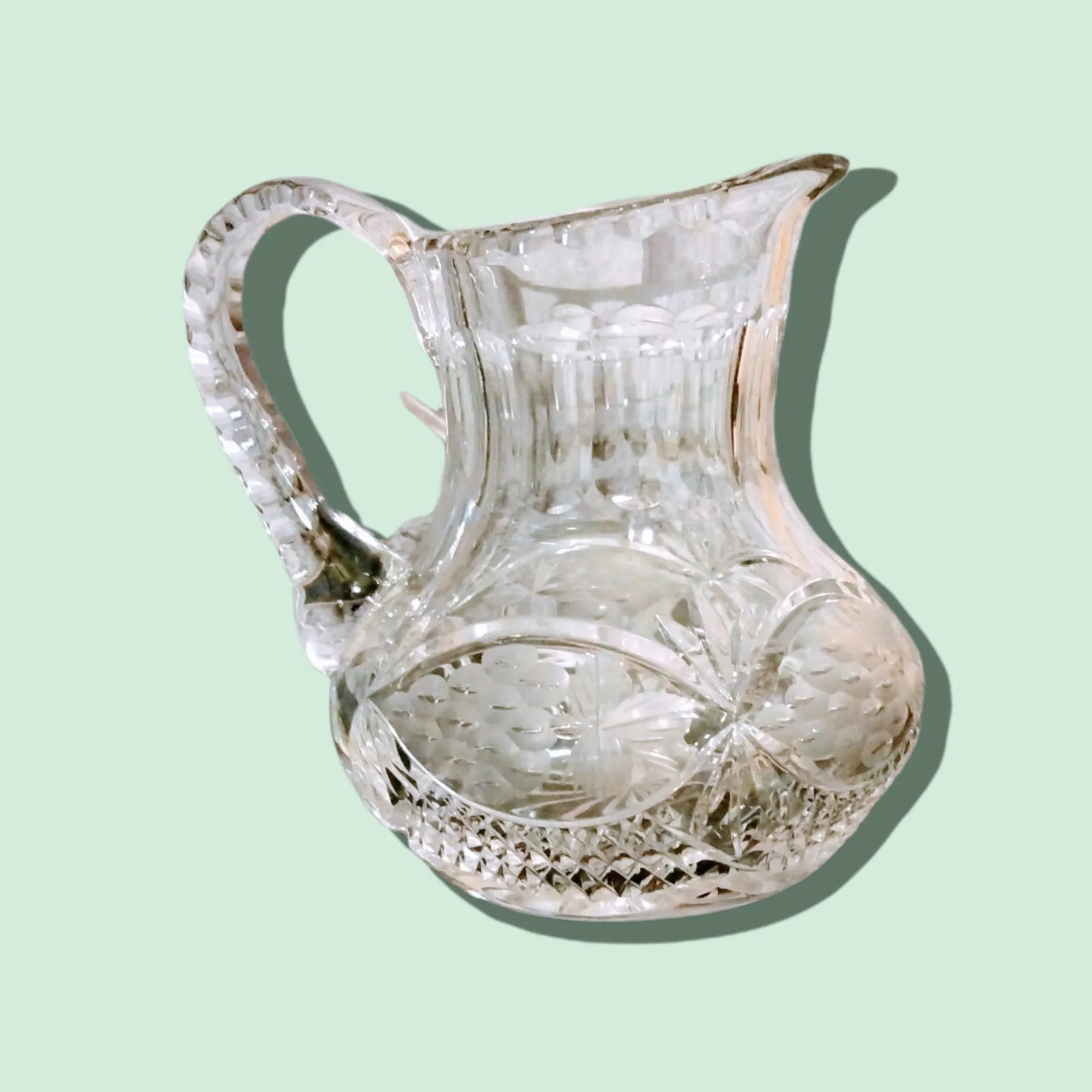 Vintage Crystal Water Pitcher - 4