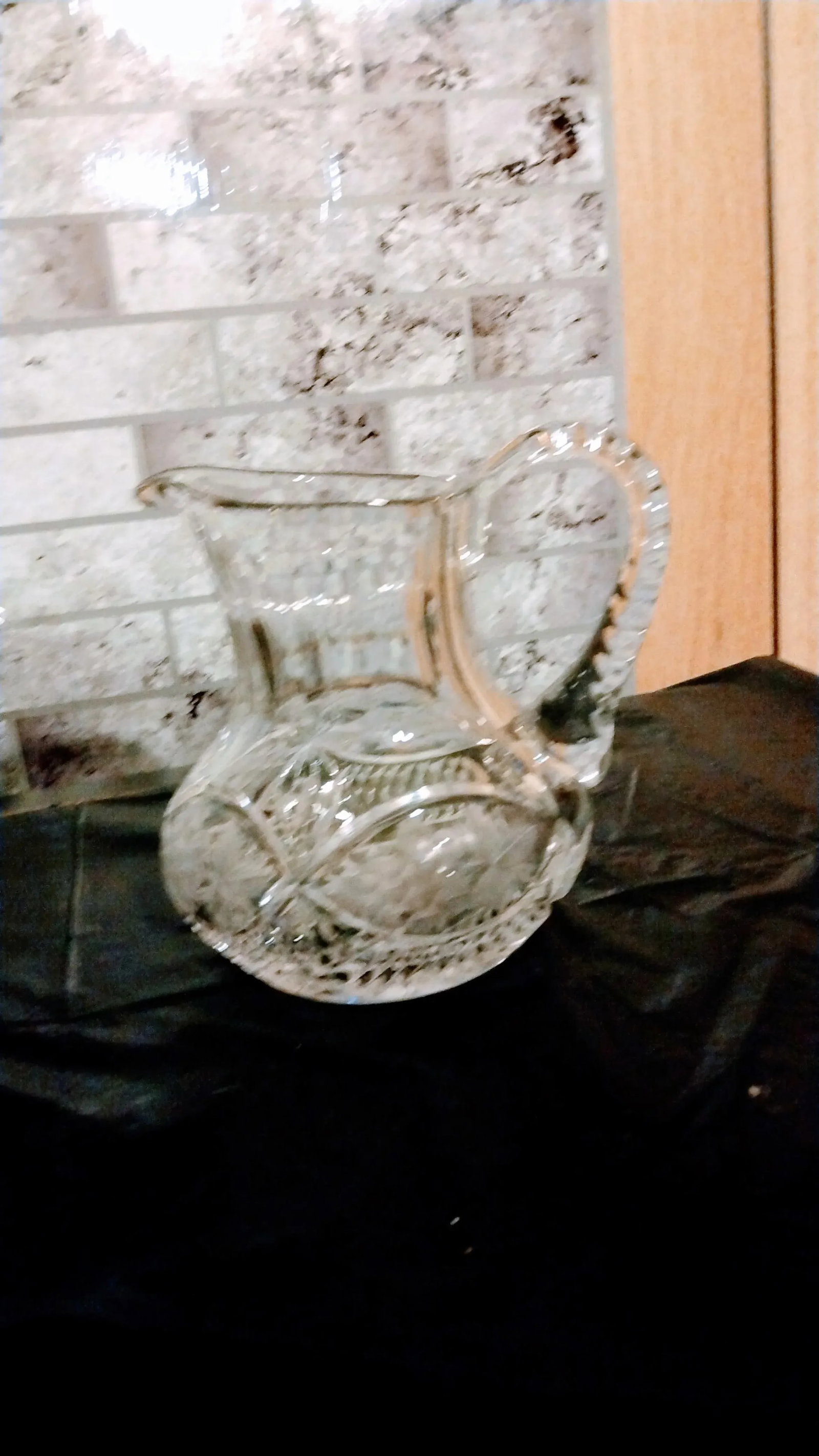 Vintage Crystal Water Pitcher - 6