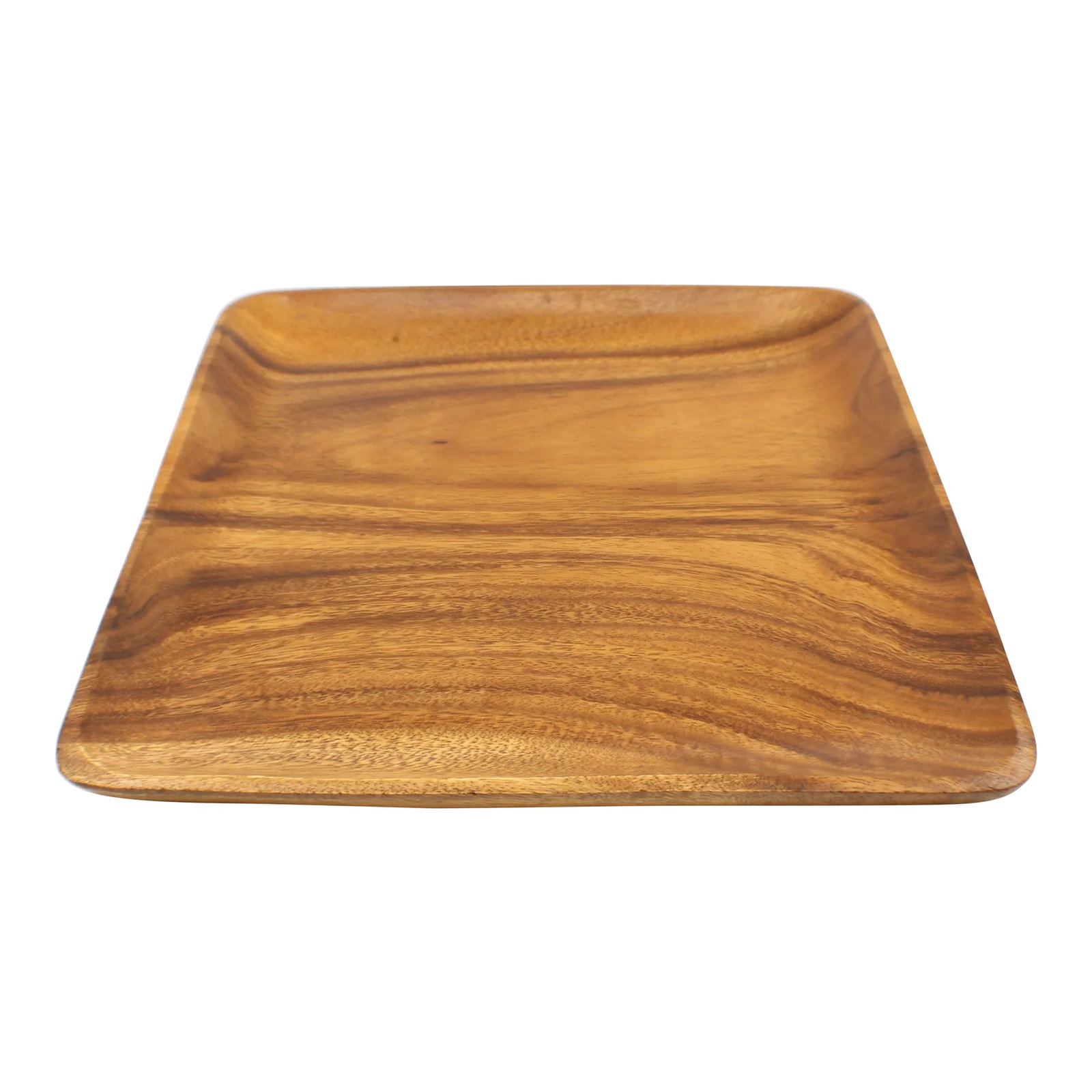 Mid 20th Century Monkey Pod Square Dish Tray: Vintage Monkey Pod Square Dish Tray Catchall Key Drop Rolling Tray. Cool mid-century square dish decorative piece. Great condition! Specs: Width: 12in Depth: 12in Height: 0.75in Condition: Alteration