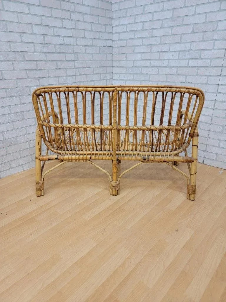 Vintage Italian Rattan and Bamboo Bistro Patio - 4 Piece Set - 8