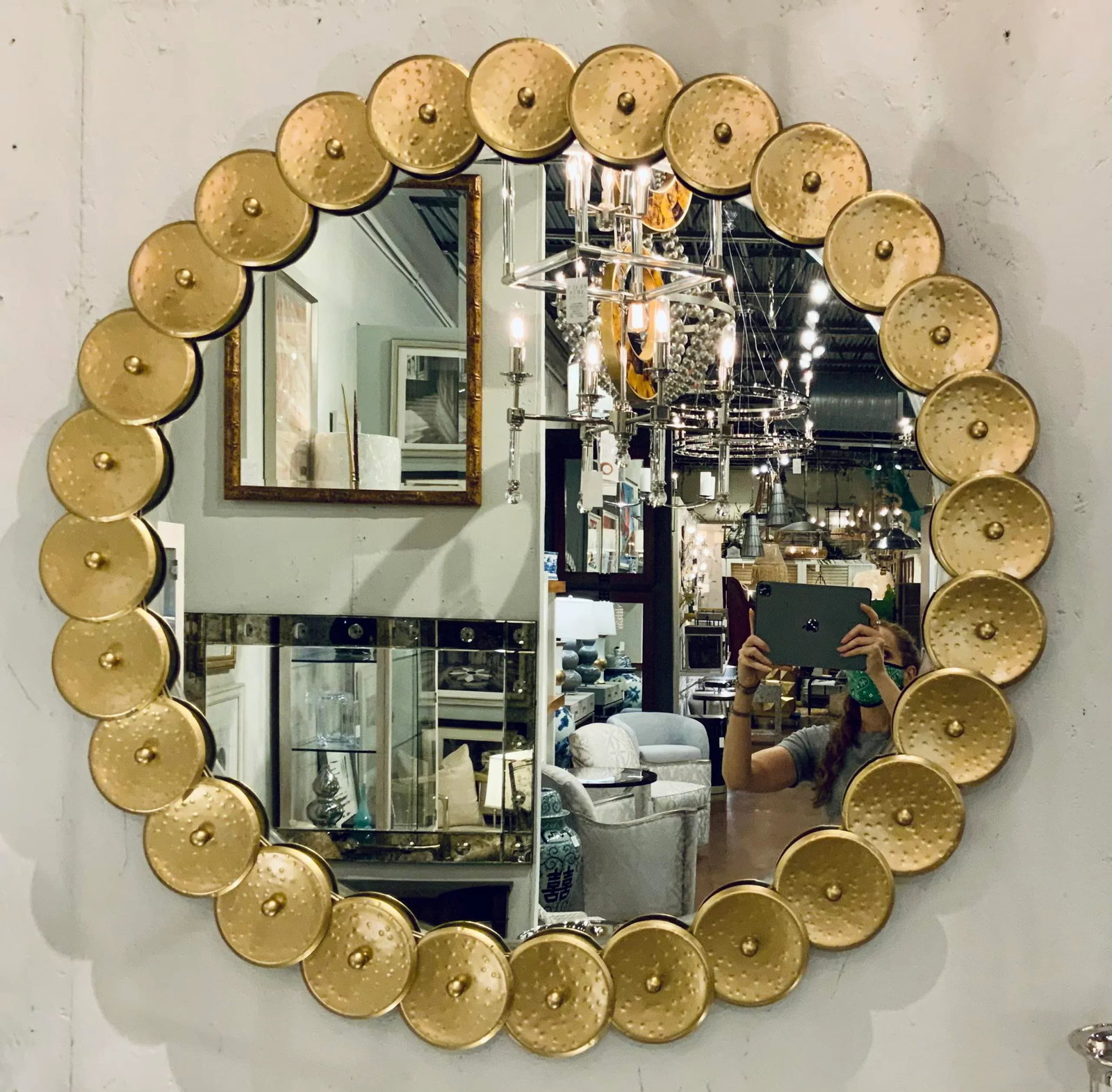 Global Views Modern Gold Shoe Buckle Wall Mirror - 5