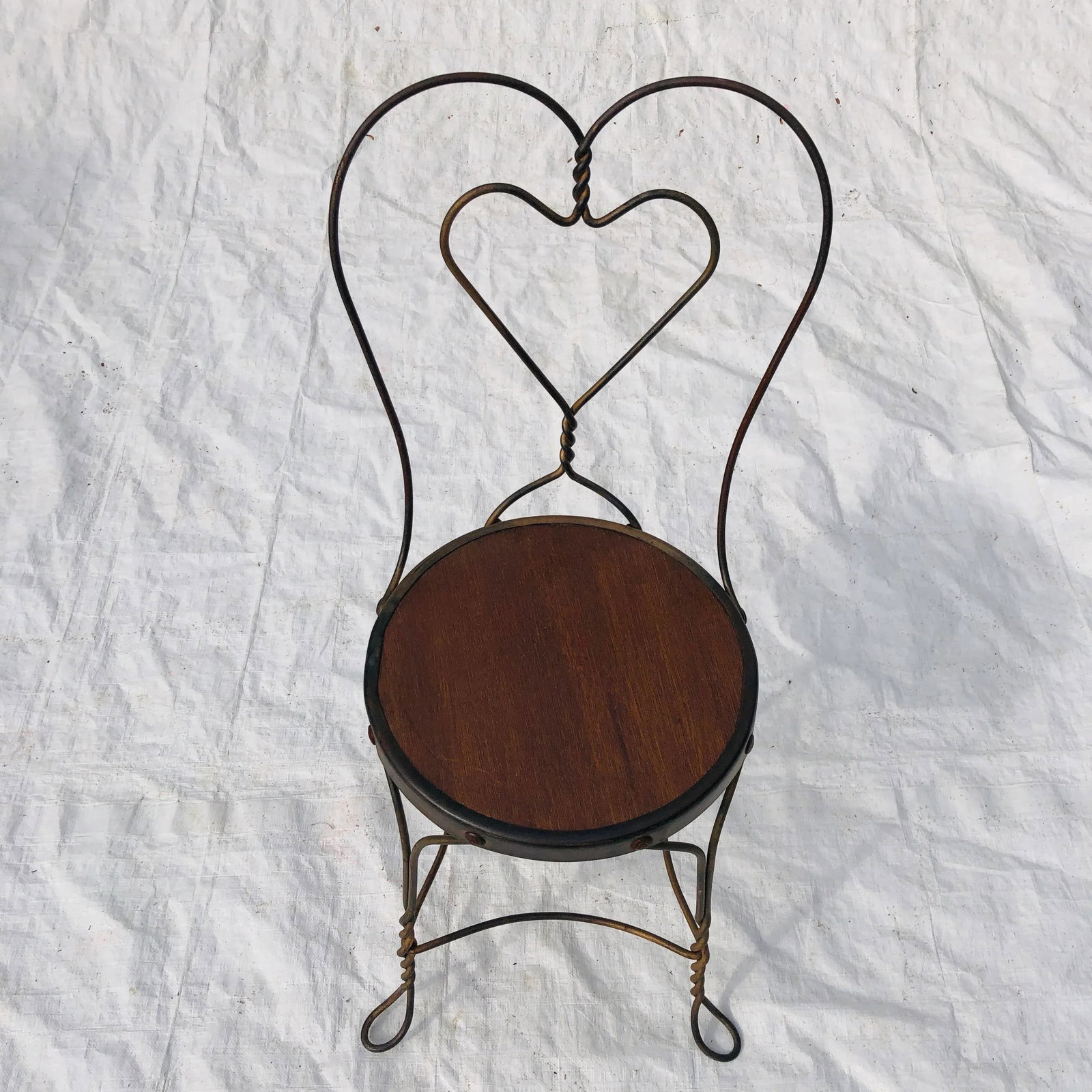 Vintage Wrought Iron Sweetheart Chair - 2