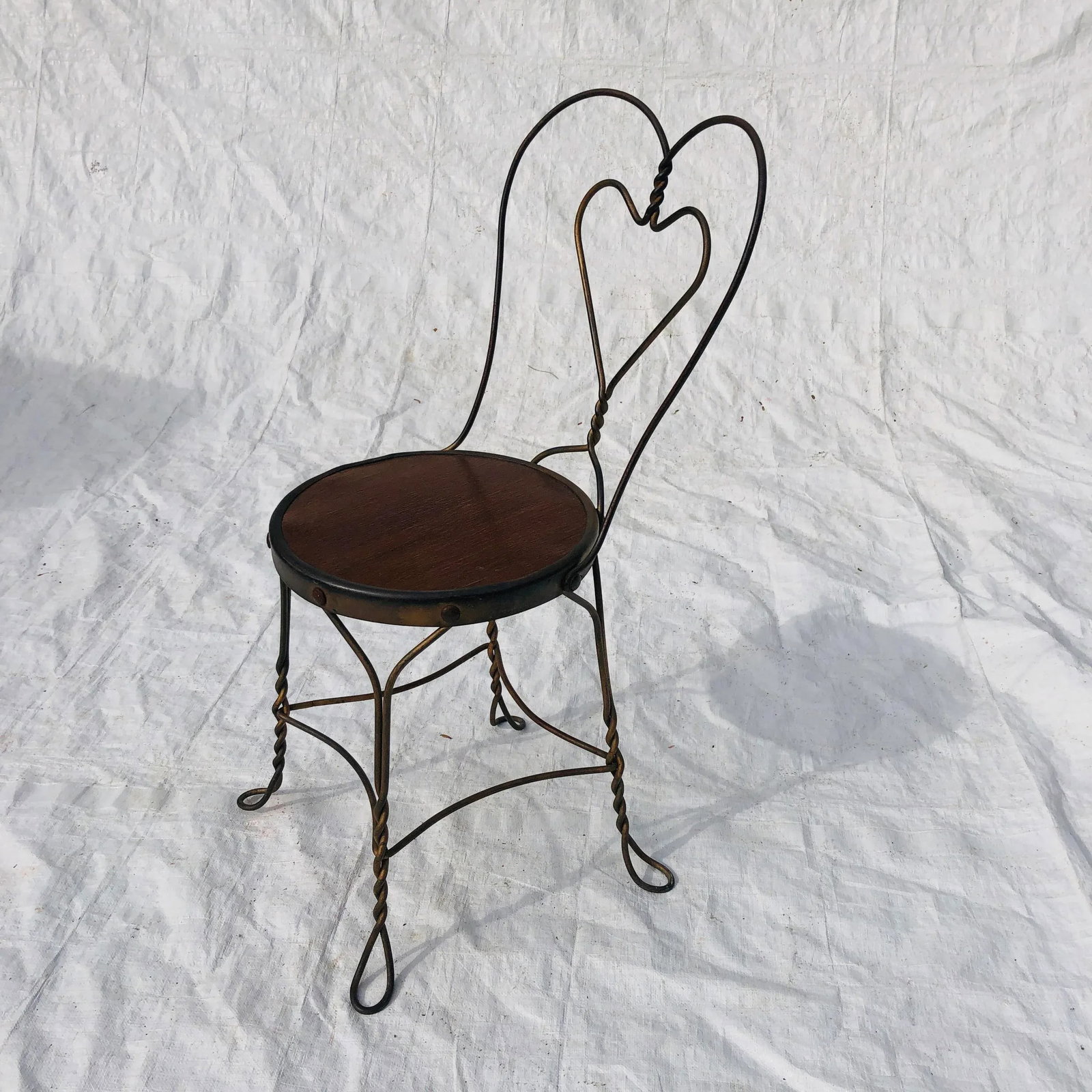 Vintage Wrought Iron Sweetheart Chair - 4