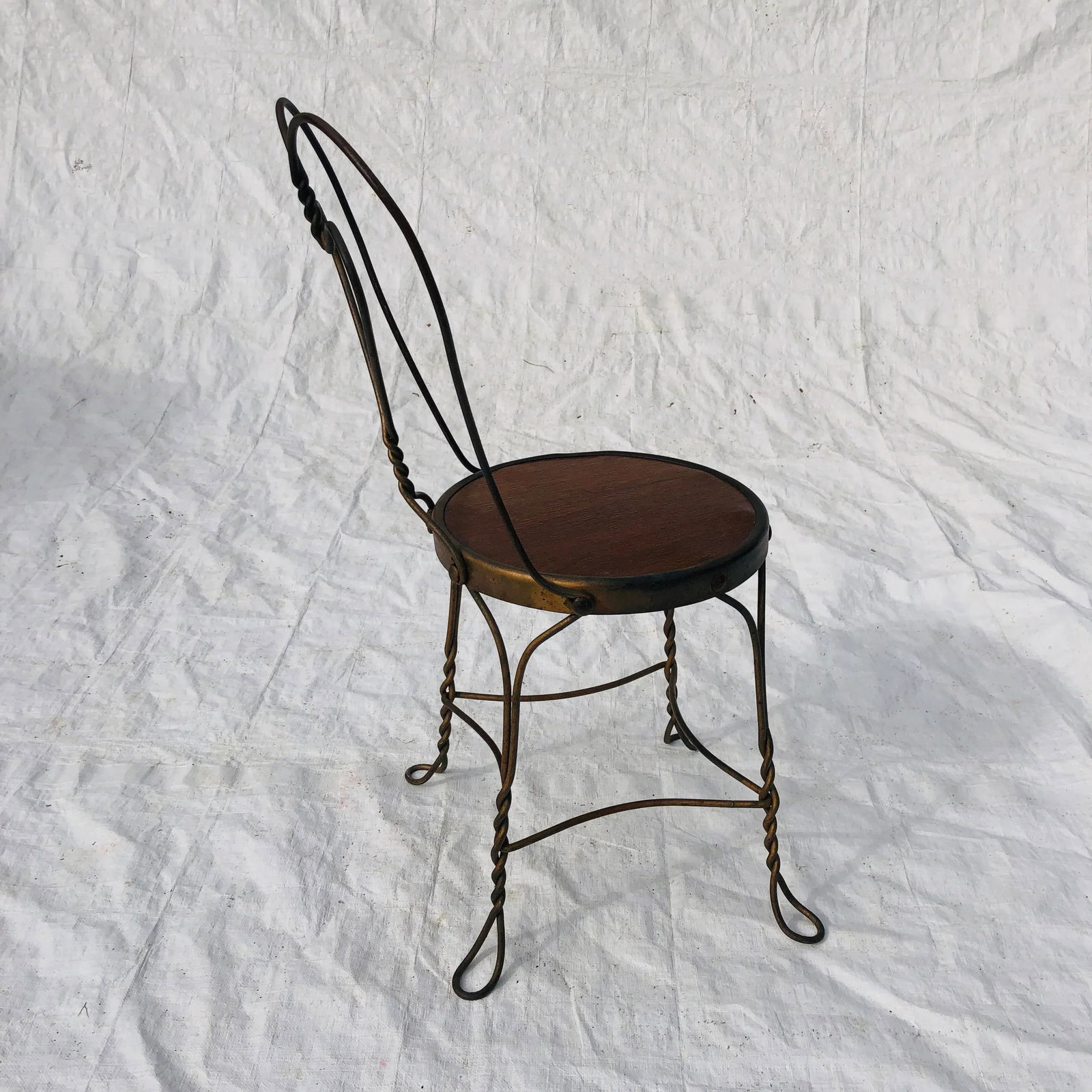 Vintage Wrought Iron Sweetheart Chair - 6
