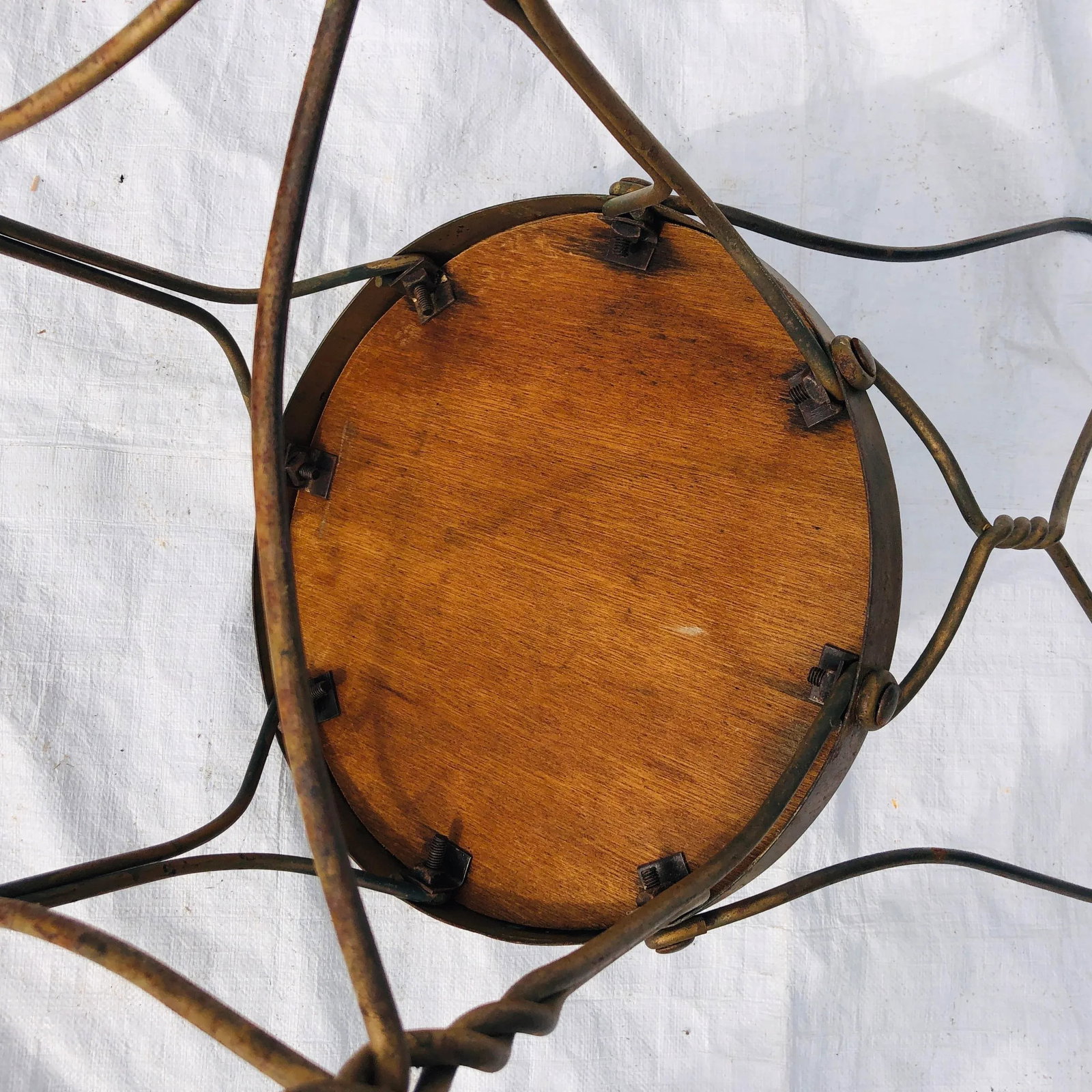 Vintage Wrought Iron Sweetheart Chair - 7
