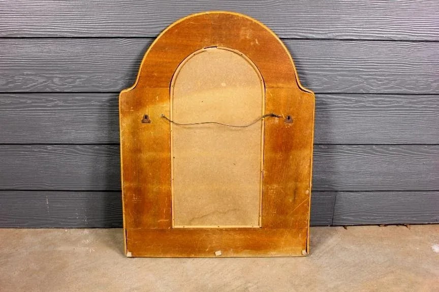 Vintage Wicker Mirror With Hooks Frame - 6