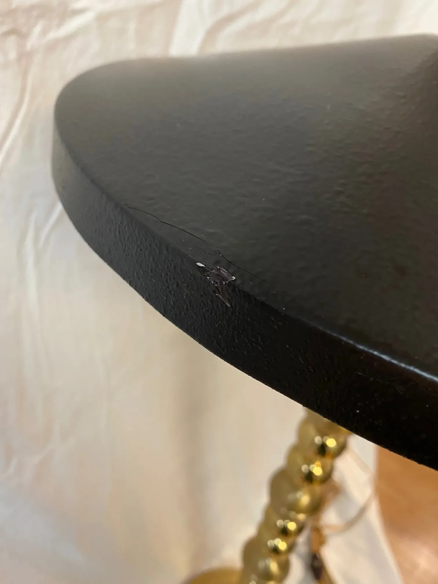 Vintage Brass Black and Gold Lamp With Metal Shade - 10