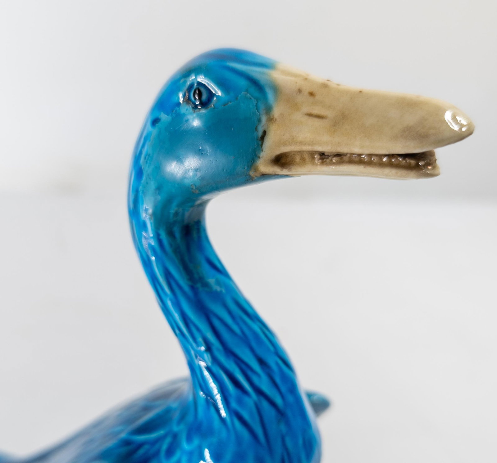 20th Century Pair of Chinese Turquoise Blue Glazed Chinoiserie Ducks or Geese - 12