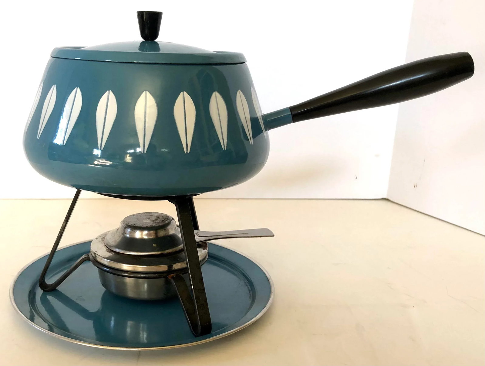 MCM Cathrineholm Norway Blue Lotus Fondue Enamelware Pot - 5