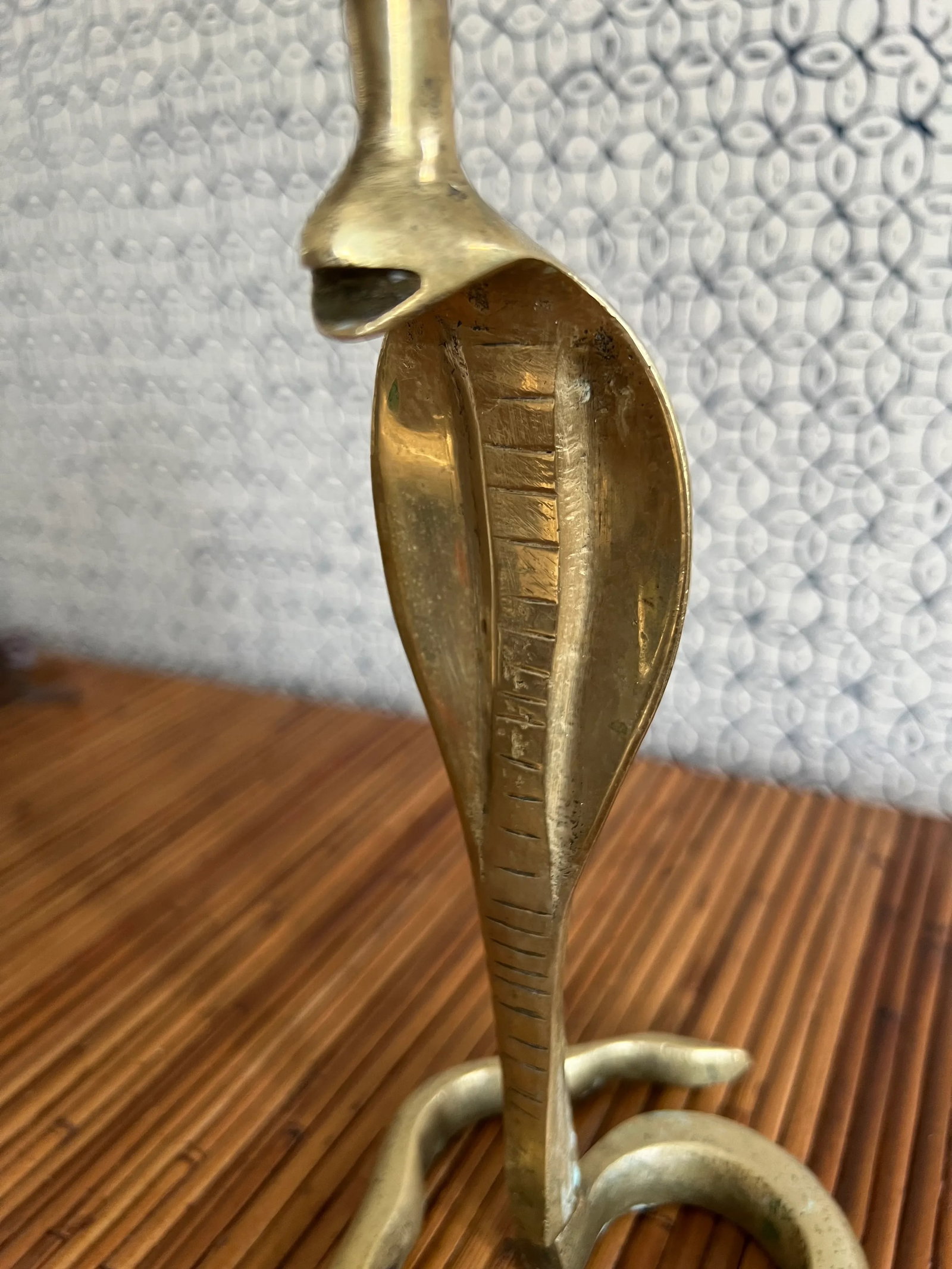 Vintage Mid 20th Century Brass Moroccan Snake Form Candle Holder - 2