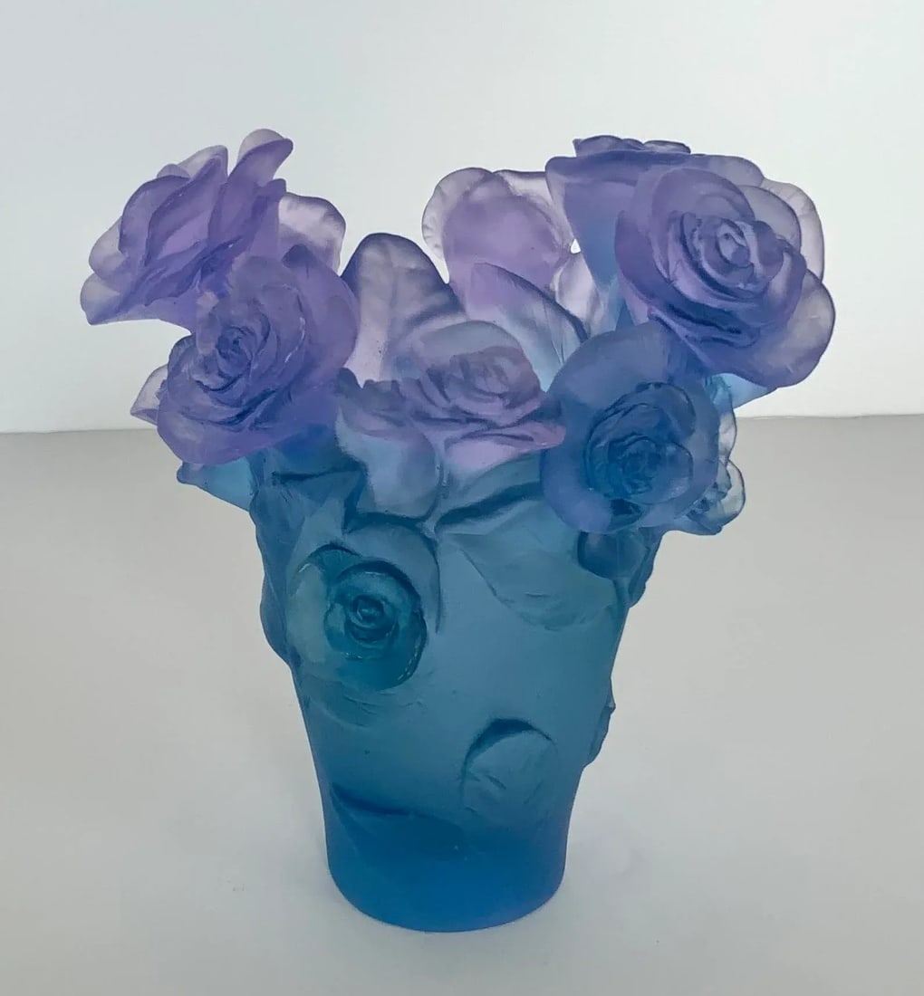 Drum French Passion Rose Crystal Vase - 5