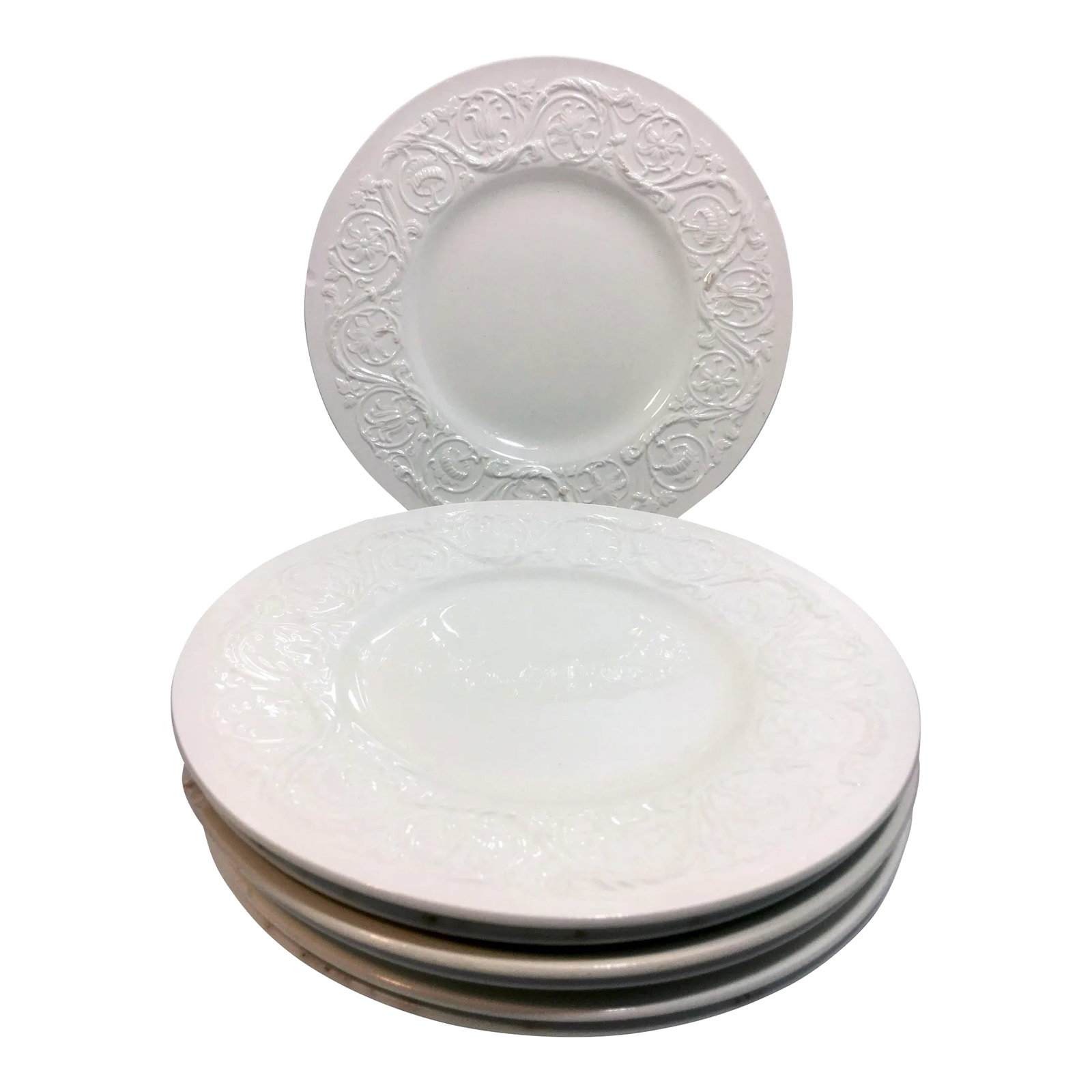 Wedgwood Patrician Luncheon Plates - Set of 7: This set of 7 vintage Wedgwood luncheon plates dates from the 1930s and 40s. 7 Dinner plates are also available. Dimensions: 9.25" x 9.25" x .625" GrpD 7.3 Condition: Alterations: Original Condition