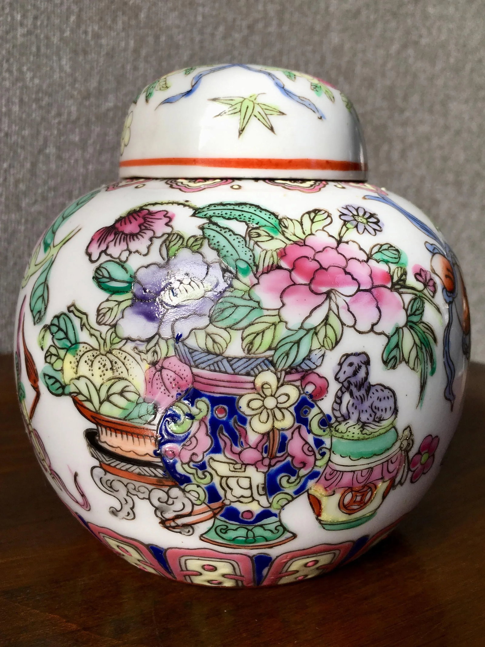 Vintage Petite Hand-Painted Ginger Jar - 11