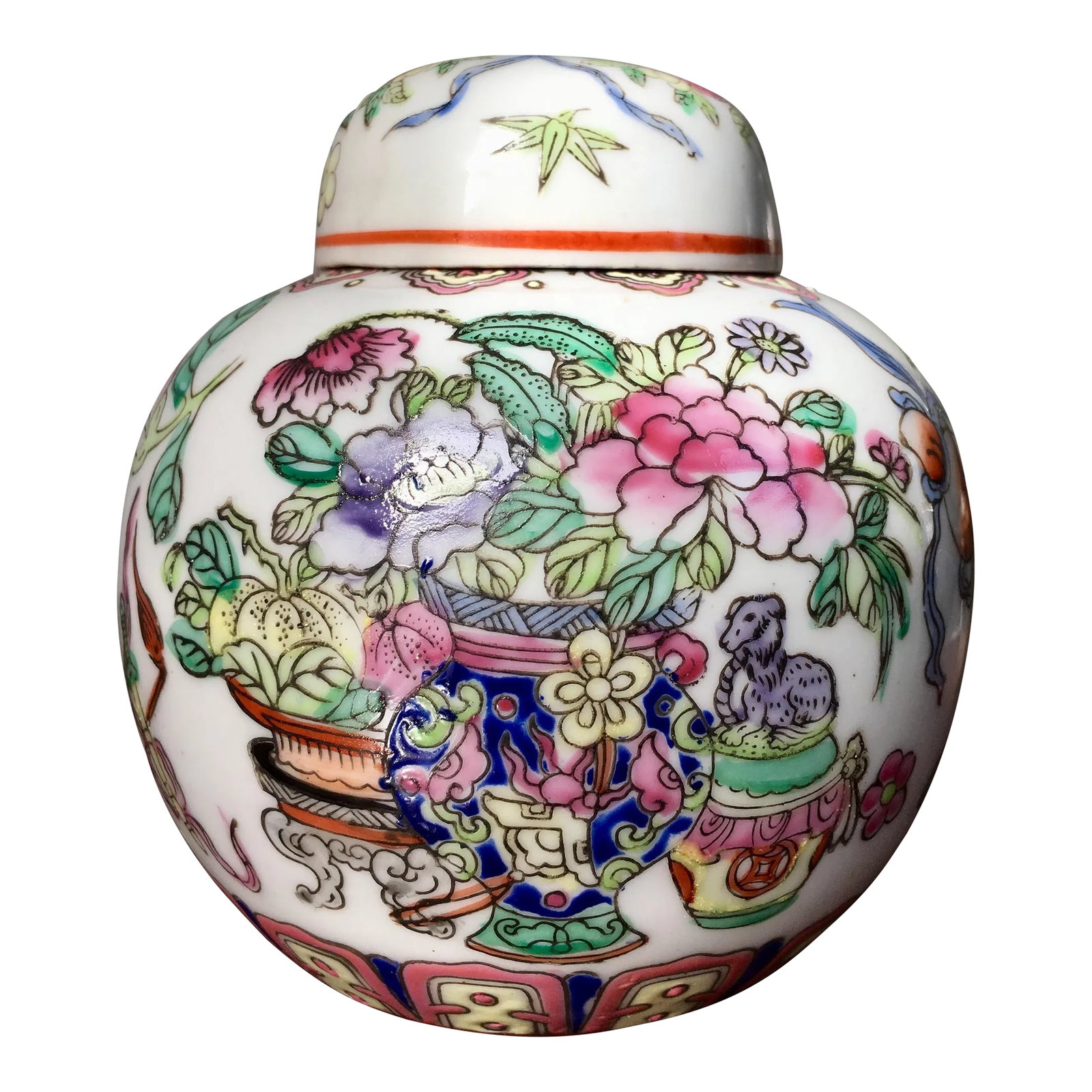 Vintage Petite Hand-Painted Ginger Jar: There's a lot of detailing and colors packed into this petite ginger jar. I've never come across one with this scene so as soon as I saw it in a vintage boutique, I had to have it. Fill it with a