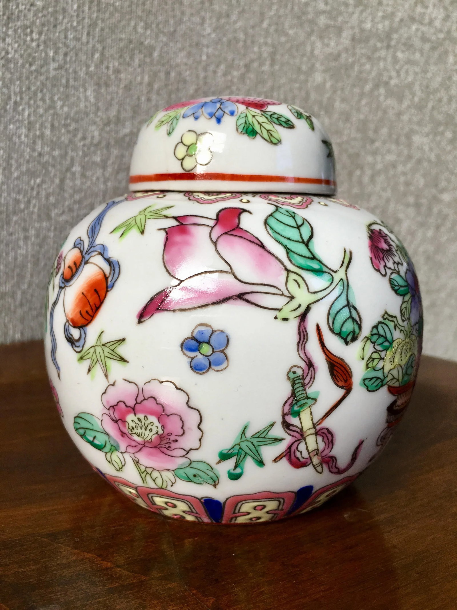 Vintage Petite Hand-Painted Ginger Jar - 3