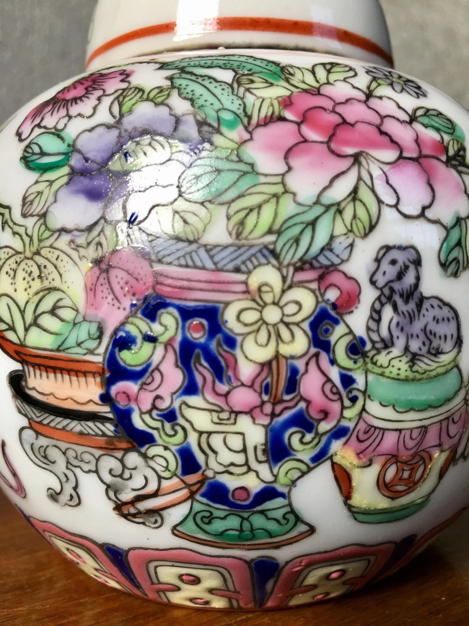 Vintage Petite Hand-Painted Ginger Jar - 4