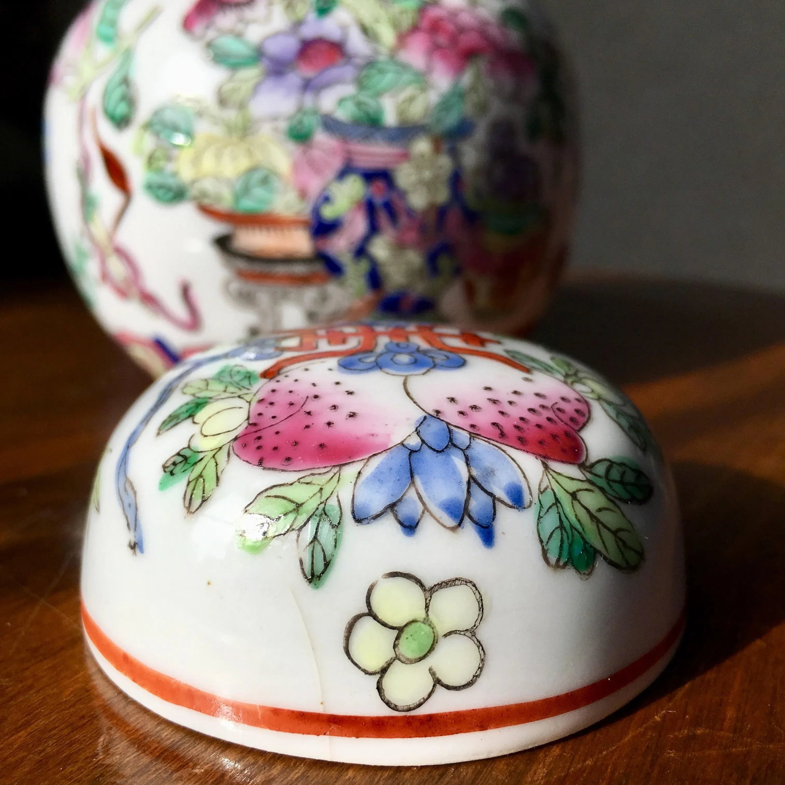 Vintage Petite Hand-Painted Ginger Jar - 8