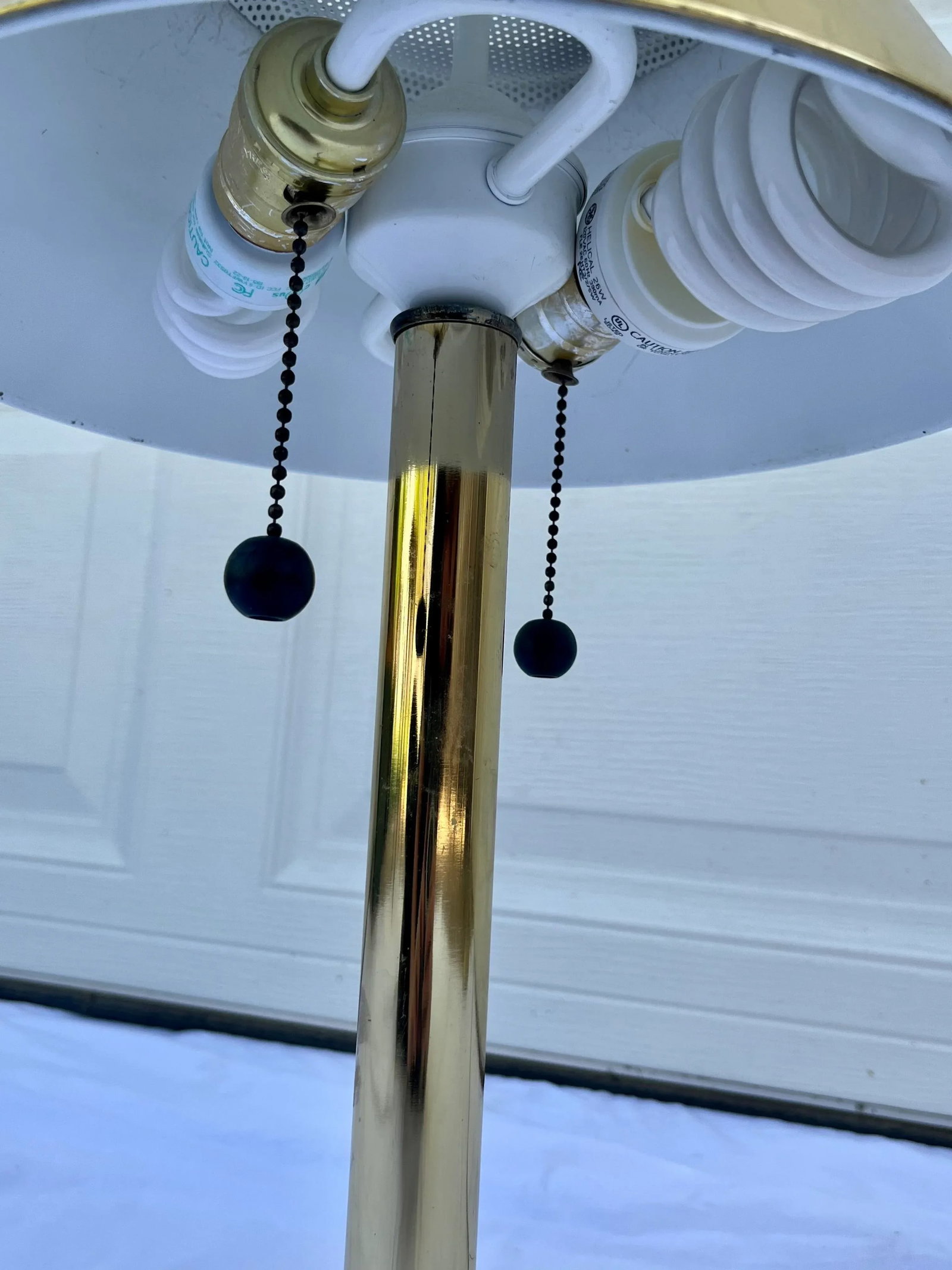 Mid-Century Brass Lamp With Brass Shade - 3