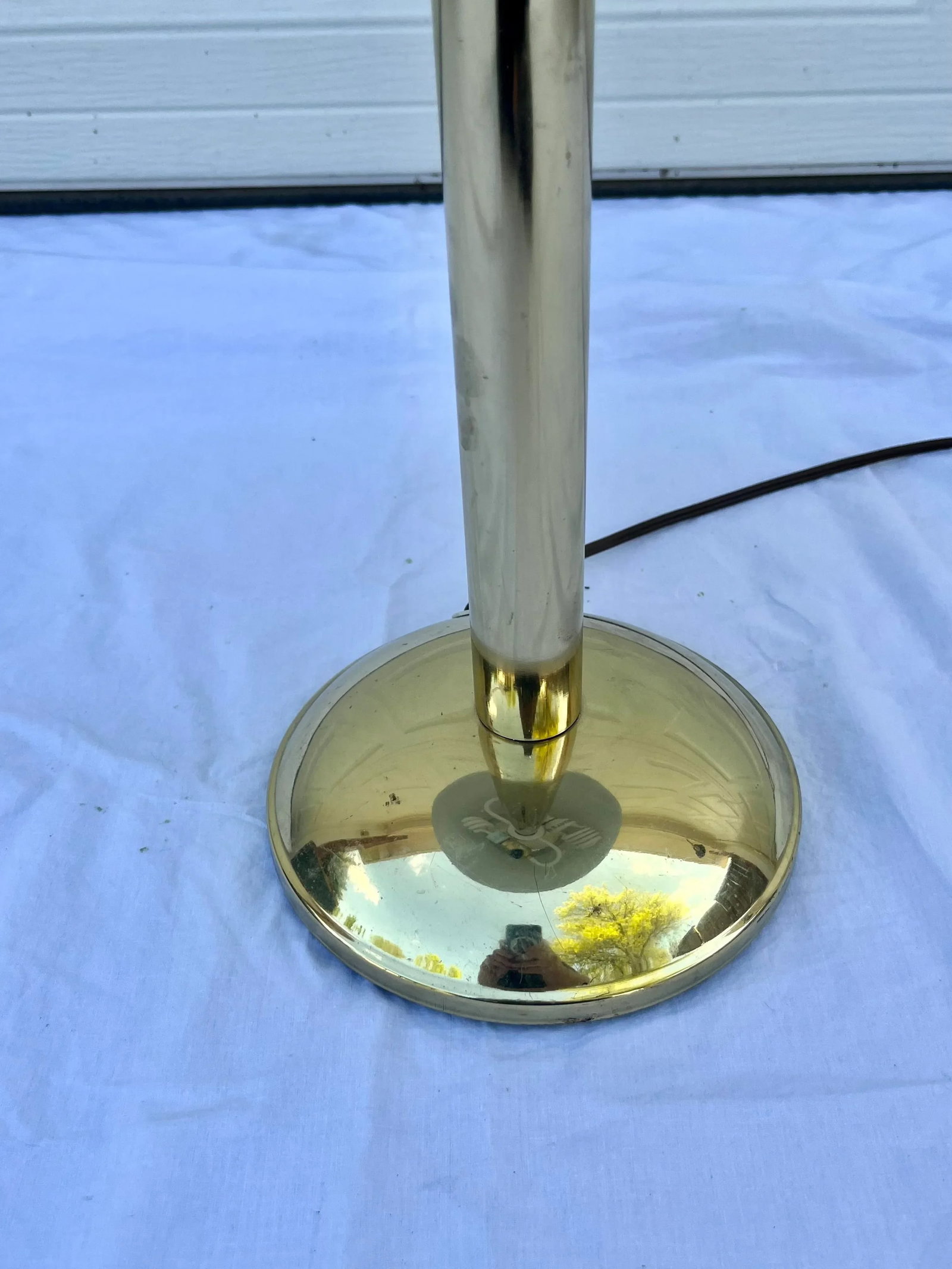 Mid-Century Brass Lamp With Brass Shade - 6