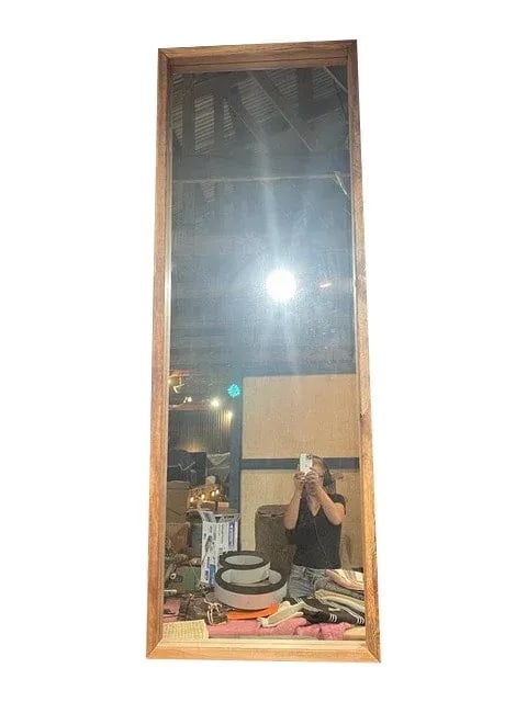 Rustic Modern Full-Length Floor Mirror - Large Pine Wood Frame - 10
