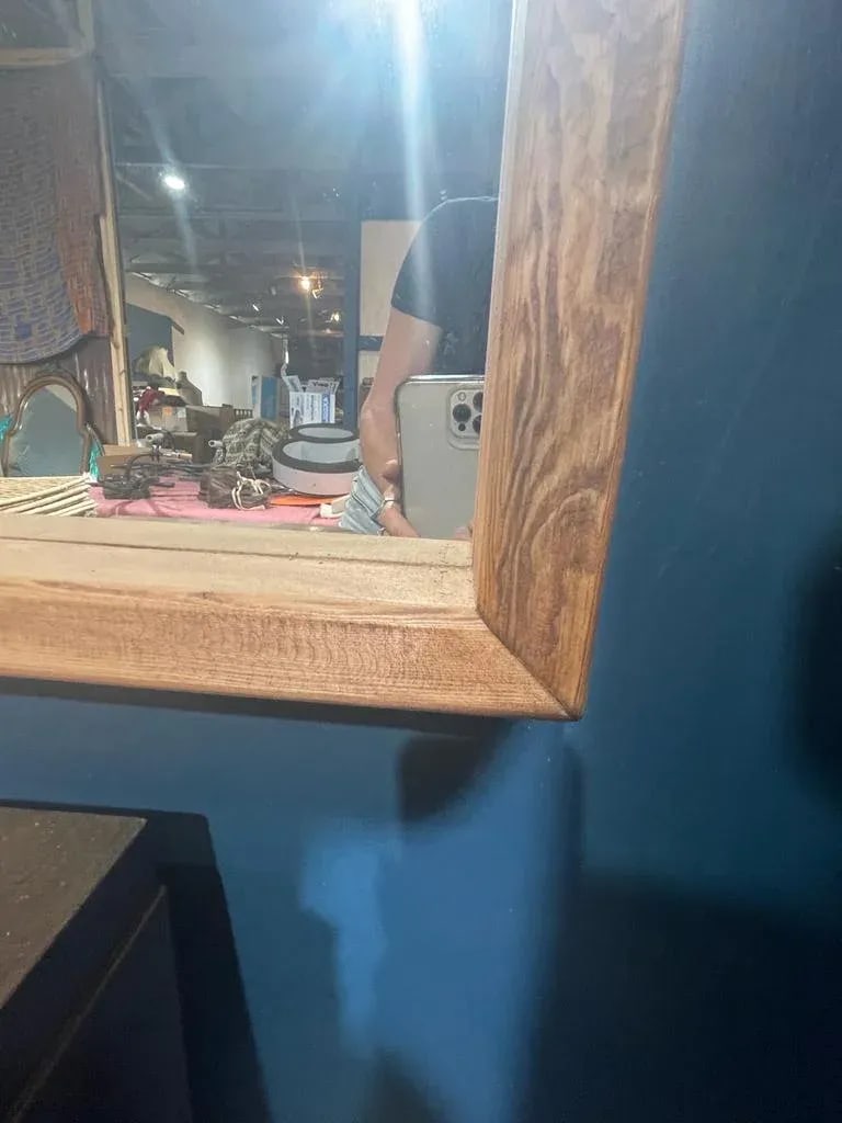 Rustic Modern Full-Length Floor Mirror - Large Pine Wood Frame - 6