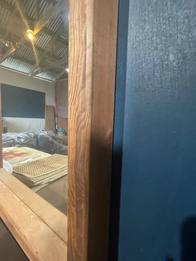 Rustic Modern Full-Length Floor Mirror - Large Pine Wood Frame - 7
