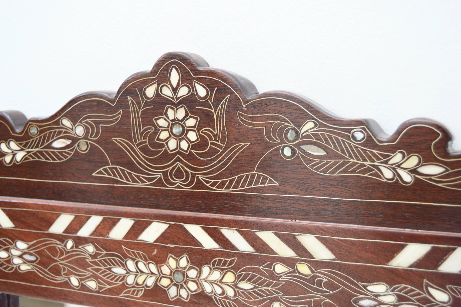Vintage Moorish-Patterned Damascene-Inlaid Mother-Of-Pearl Mirror - 6