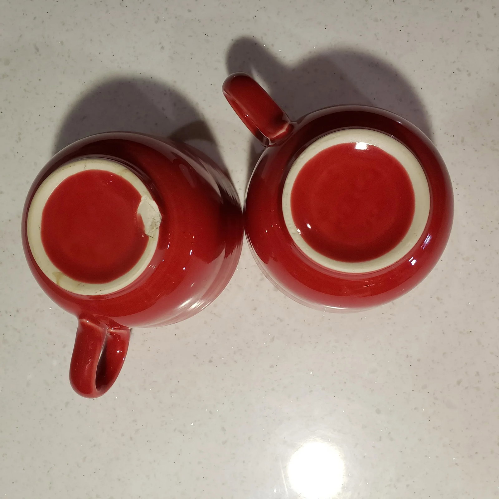 Vintage Fiesta Fiestaware Homer Laughlin Scarlet Red Tea Cups- Set of 2 - 10