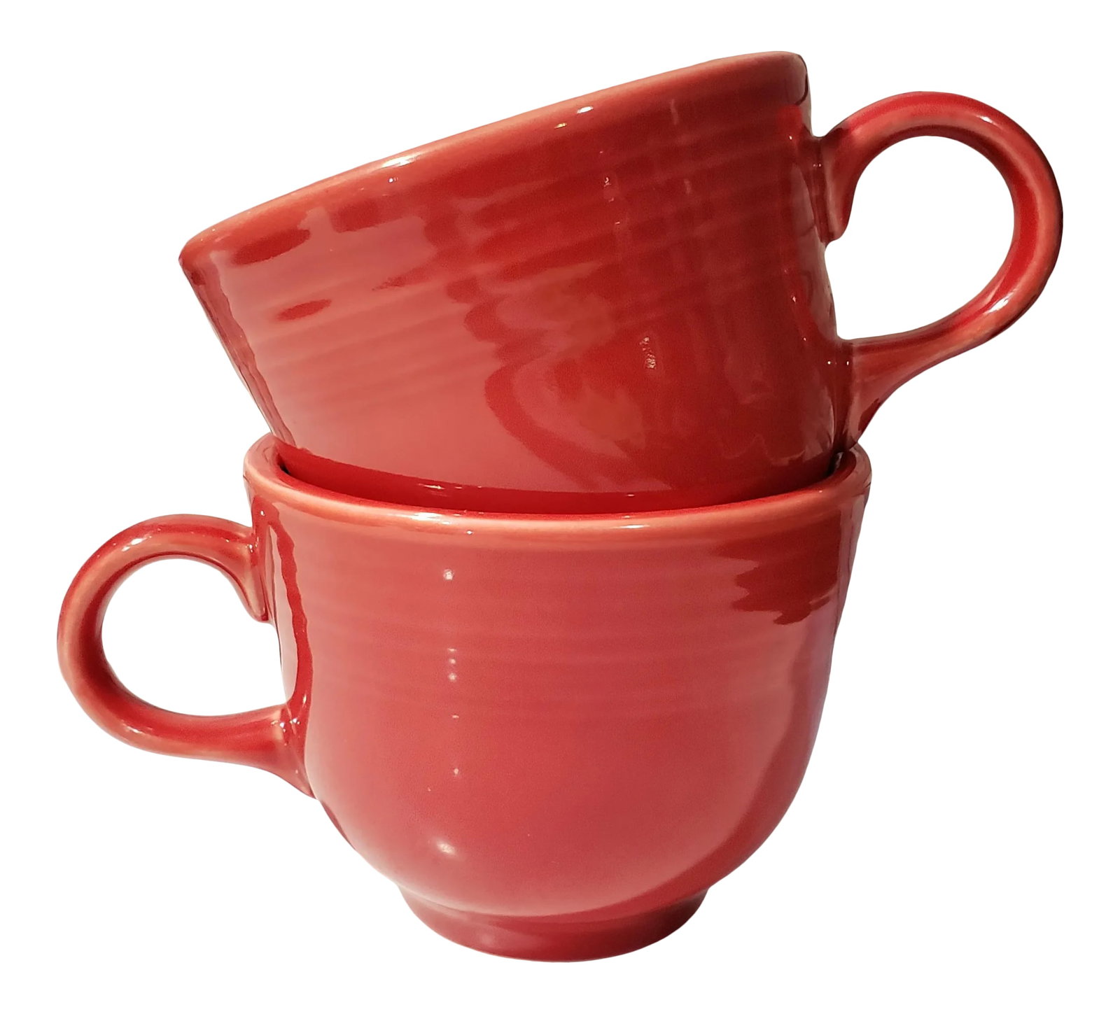Vintage Fiesta Fiestaware Homer Laughlin Scarlet Red Tea Cups- Set of 2 (1 of 12)