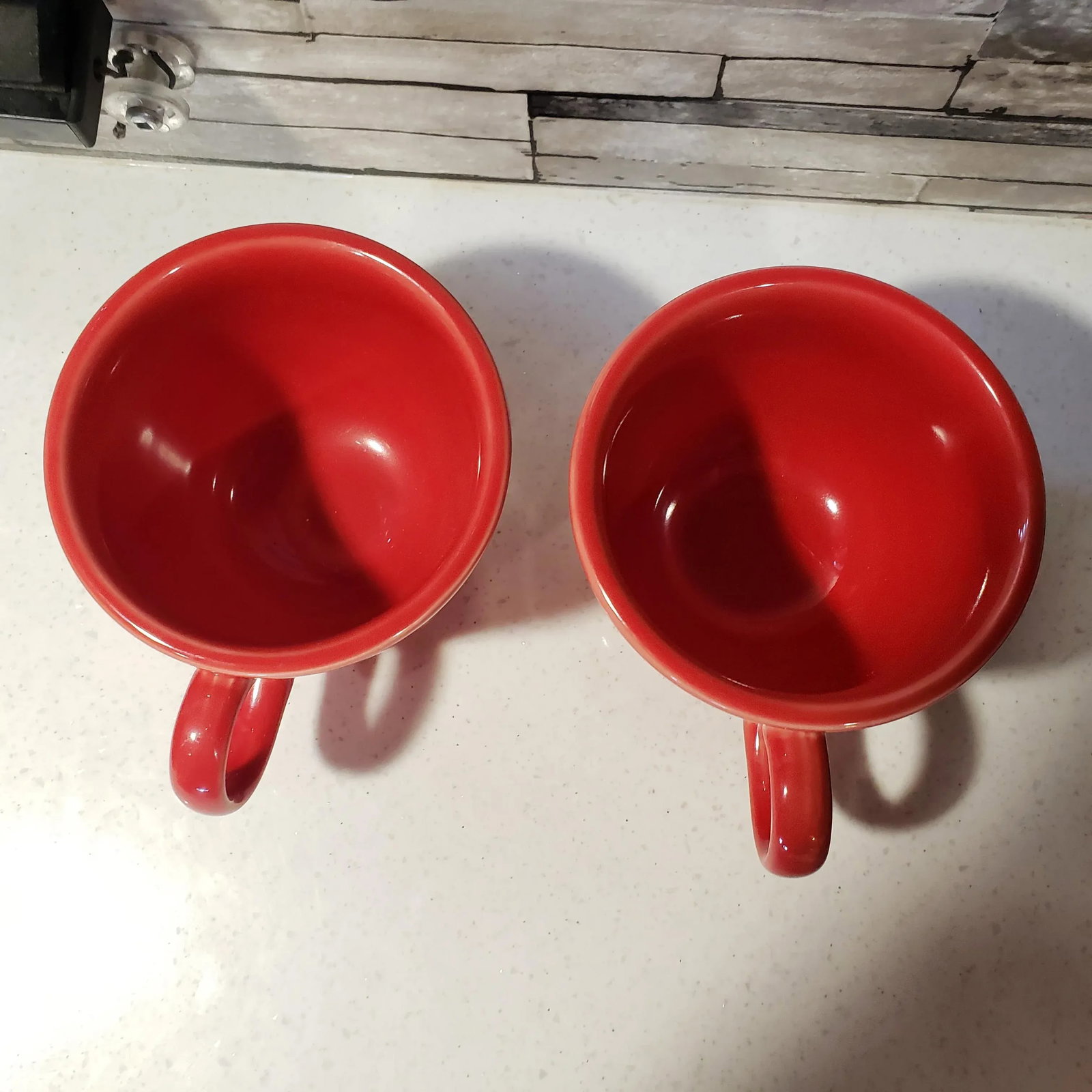 Vintage Fiesta Fiestaware Homer Laughlin Scarlet Red Tea Cups- Set of 2 - 9