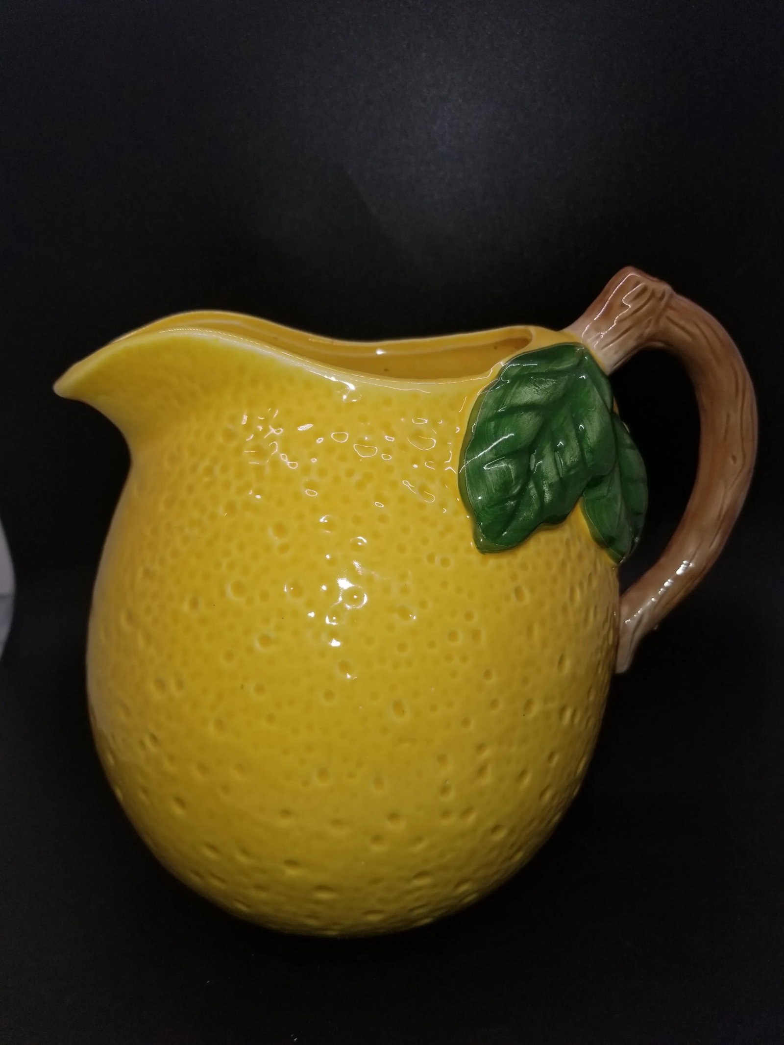 Vintage Majolica Handpainted Lemonade Pitcher - 6