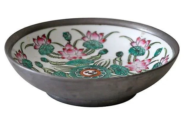 Encased Porcelain Floral Dish - 2