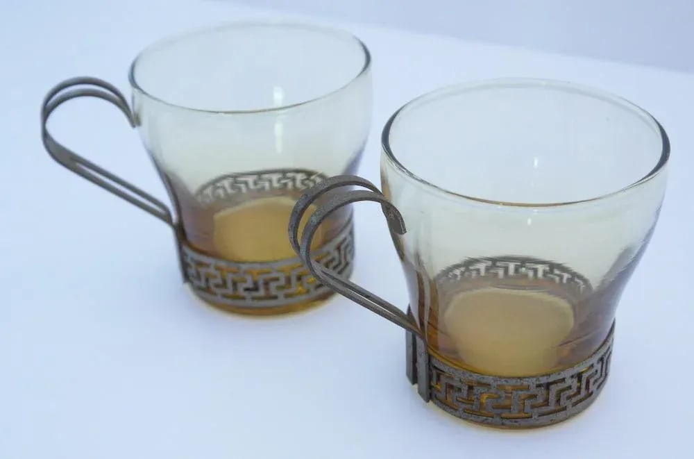 Art Deco Greek Key Coffee Cups - A Pair - 2