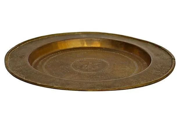 Etched Brass Chinese Dragon Tray - 3