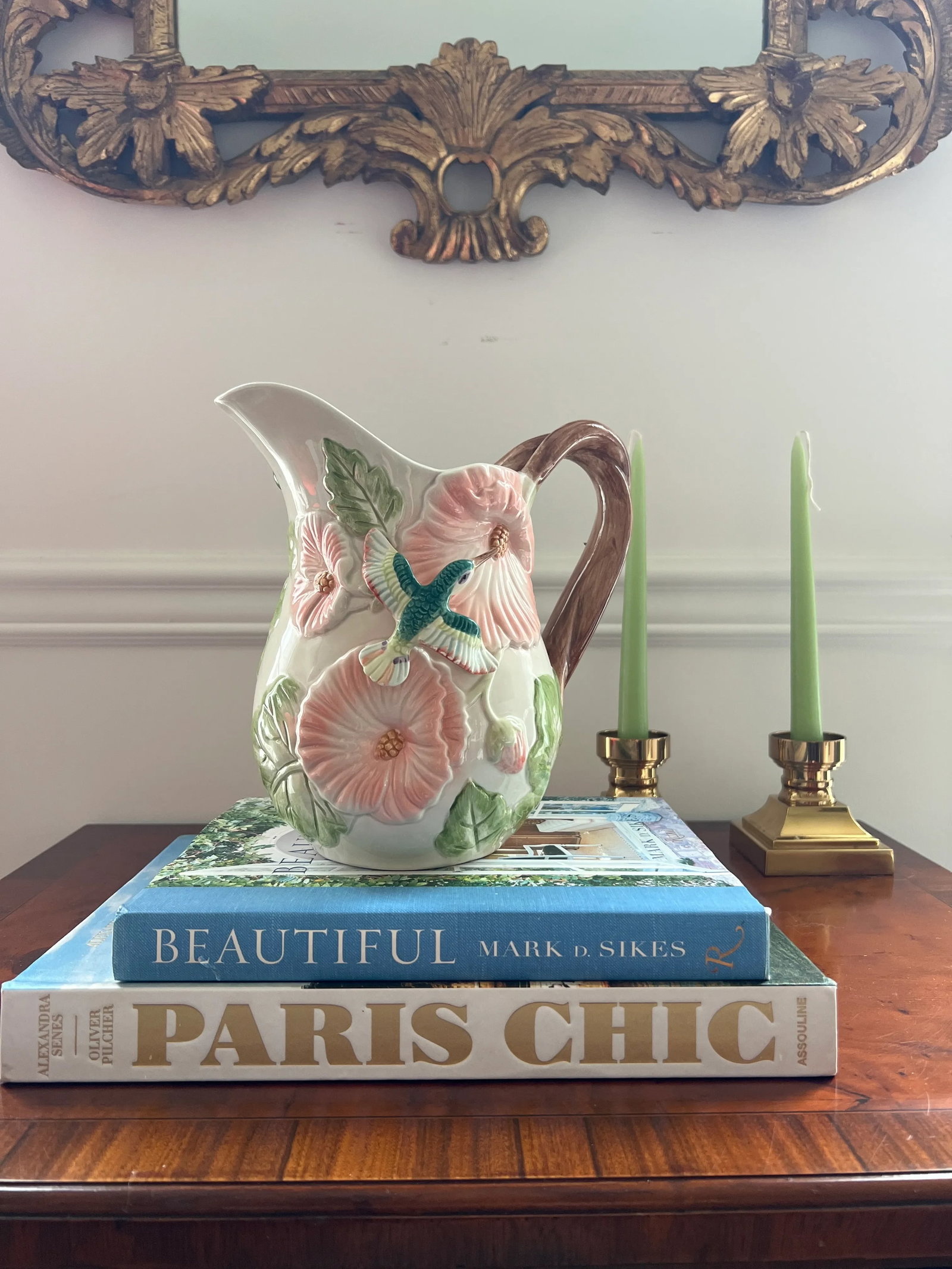 Vintage Majolica Style Ceramic Pitcher by Fitz and Floyd - 2