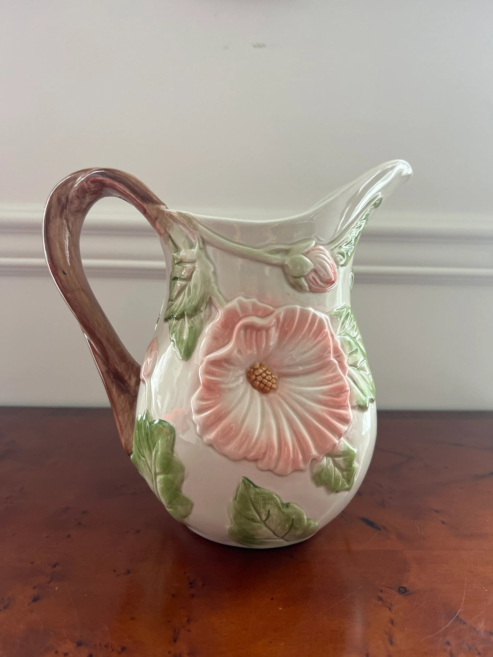 Vintage Majolica Style Ceramic Pitcher by Fitz and Floyd - 5