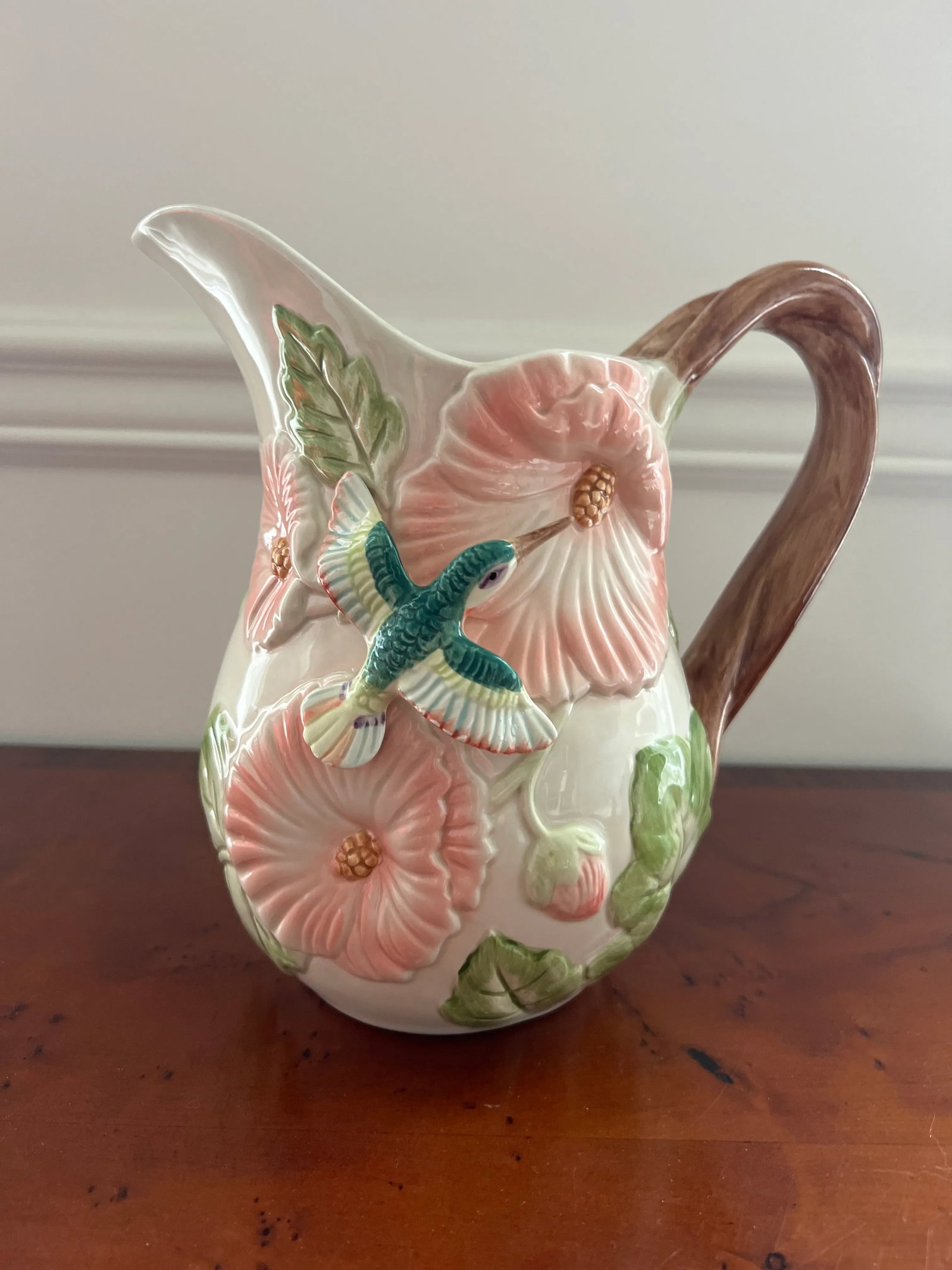 Vintage Majolica Style Ceramic Pitcher by Fitz and Floyd - 9