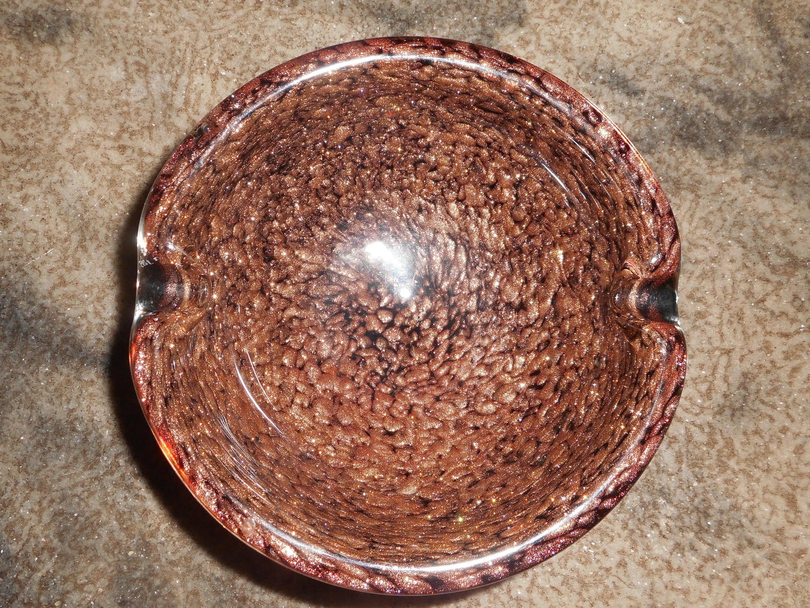 Murano Copper Fleck Bowl - 2