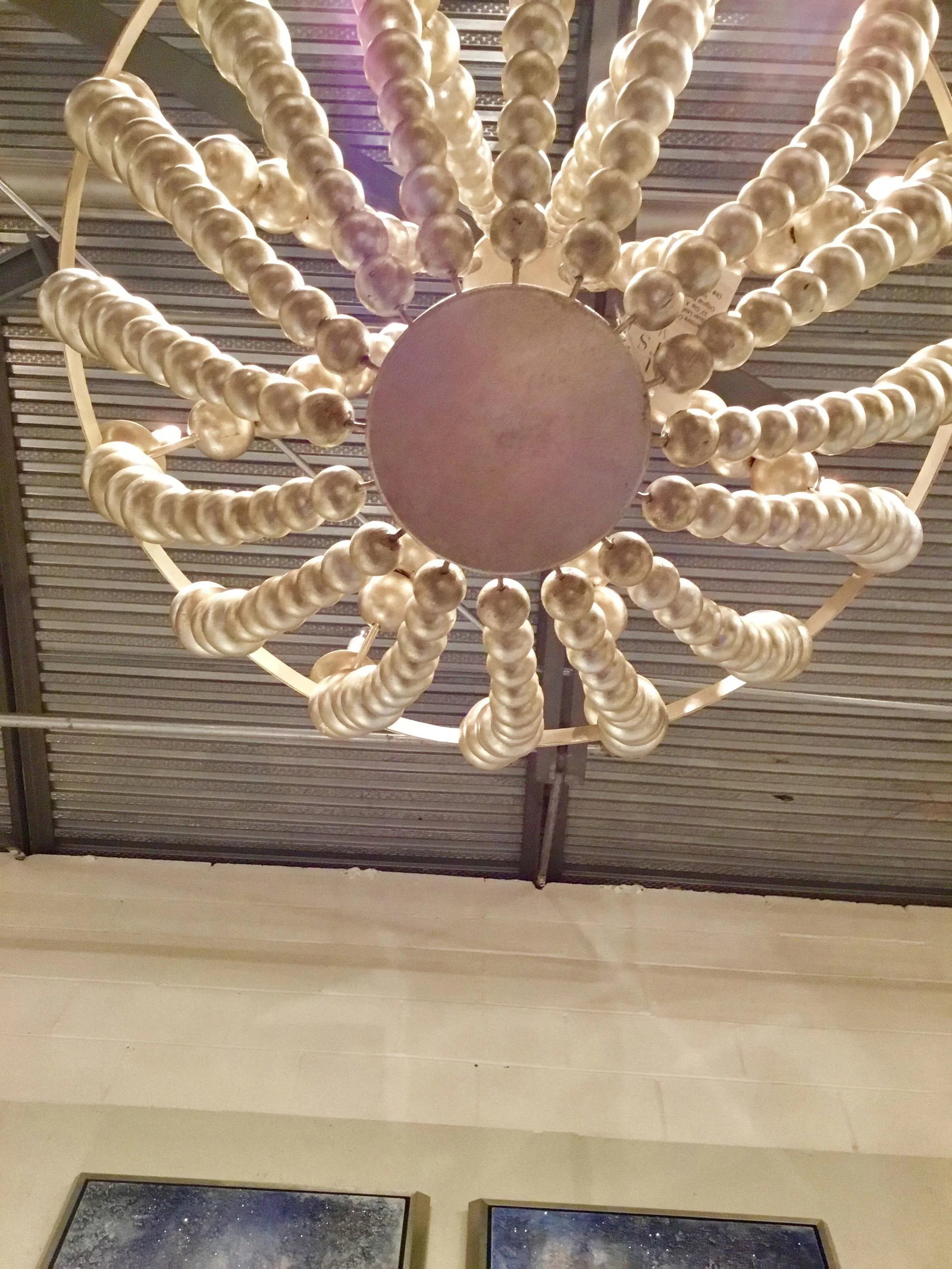 Currey & Co. Modern Silver Wood Bead Silvermore Chandelier - 4