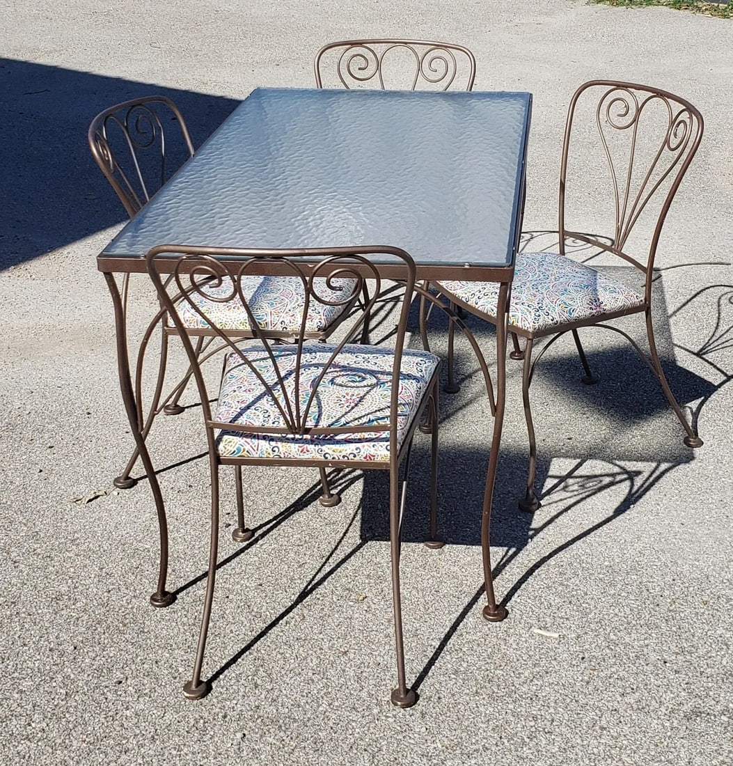 Outdoor Vintage Wrought Iron Garden Set - 3