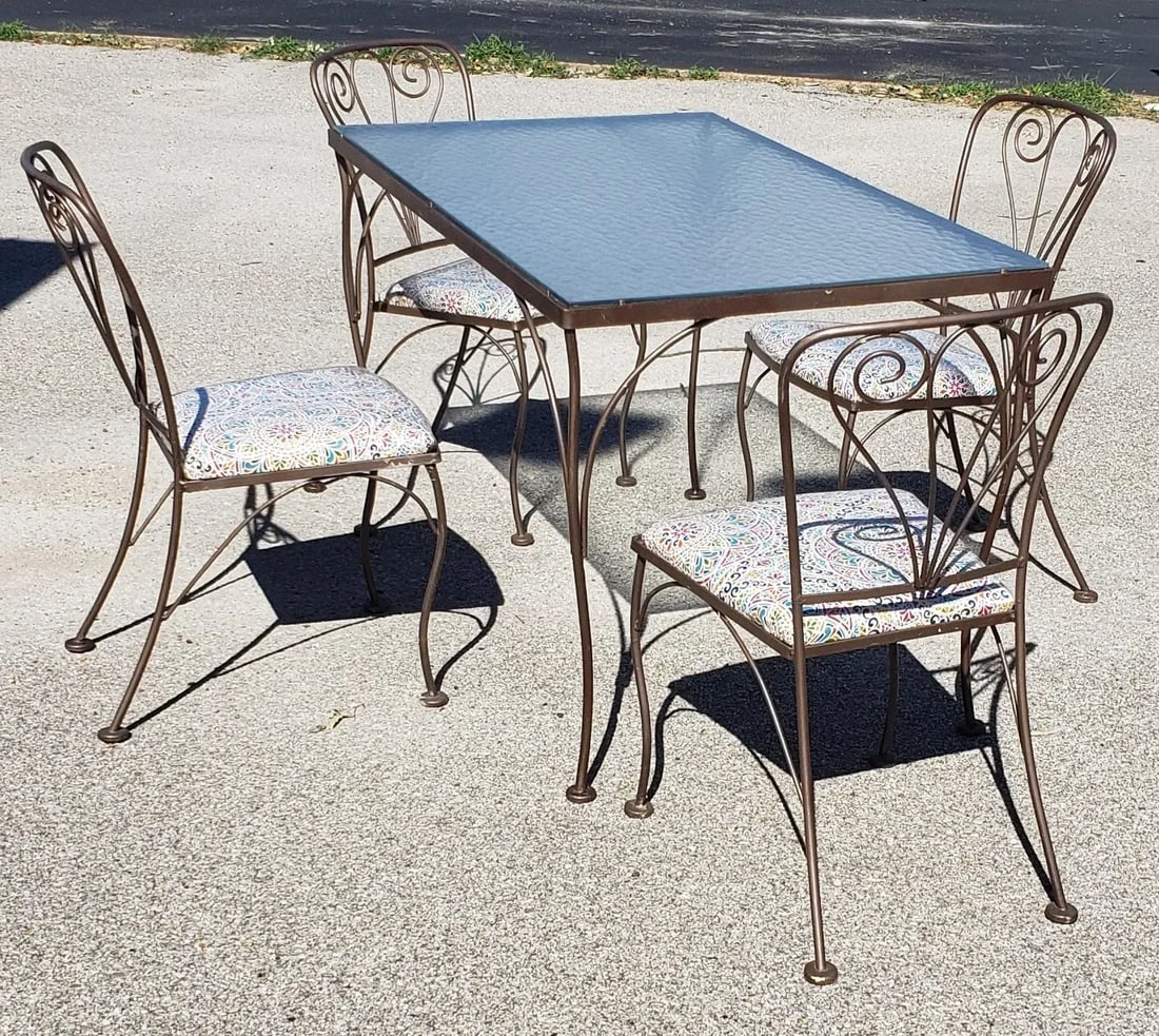 Outdoor Vintage Wrought Iron Garden Set - 6