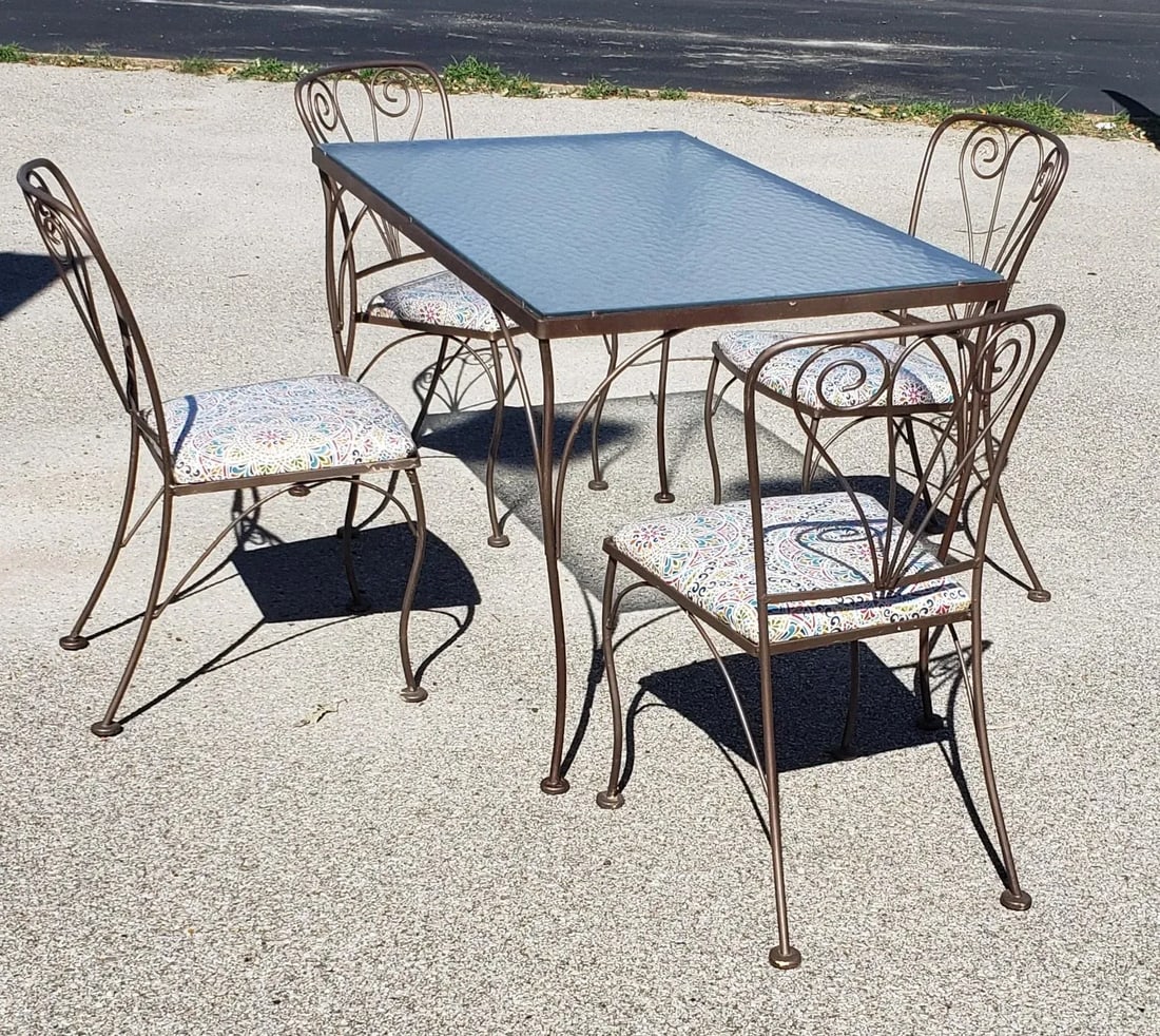 Outdoor Vintage Wrought Iron Garden Set - 9